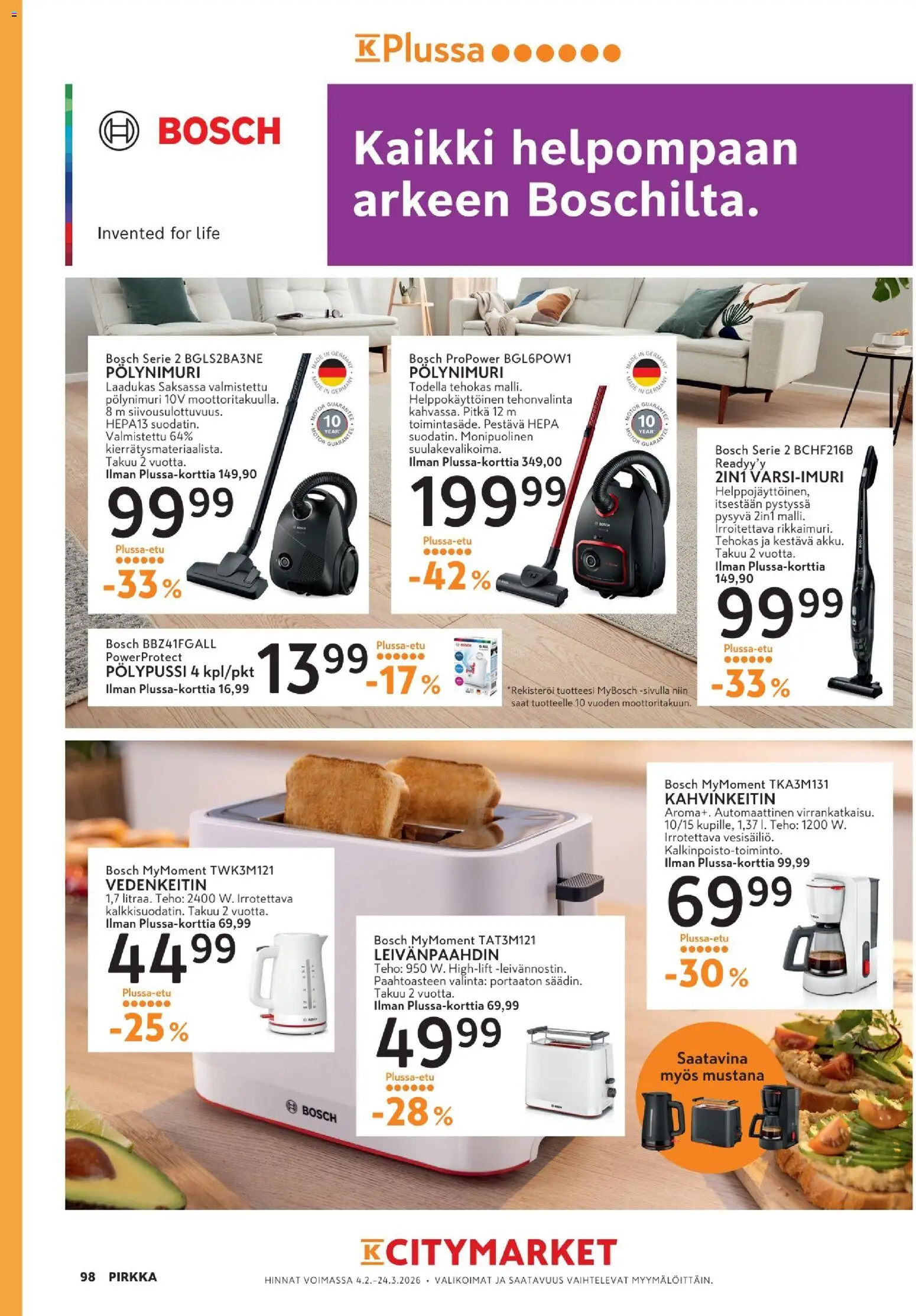 K-Citymarket - Pirkka – voimassa 04.02.2026 alkaen | Sivu: 98