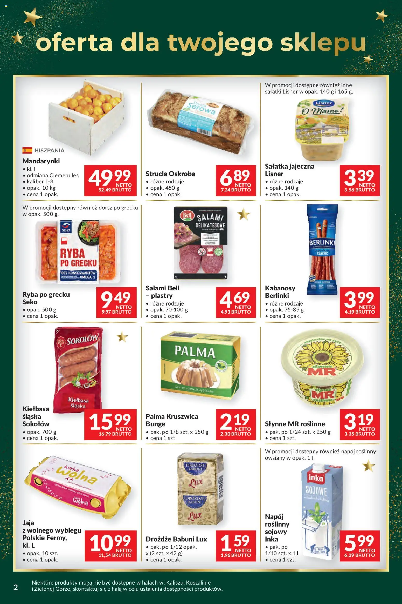 Makro Gazetka - Mega oferty dla Twojego Sklepu od 09.12.2025 | Strona: 2 | Produkty: Kiełbasa, Kabanosy, Dorsz, Mandarynki