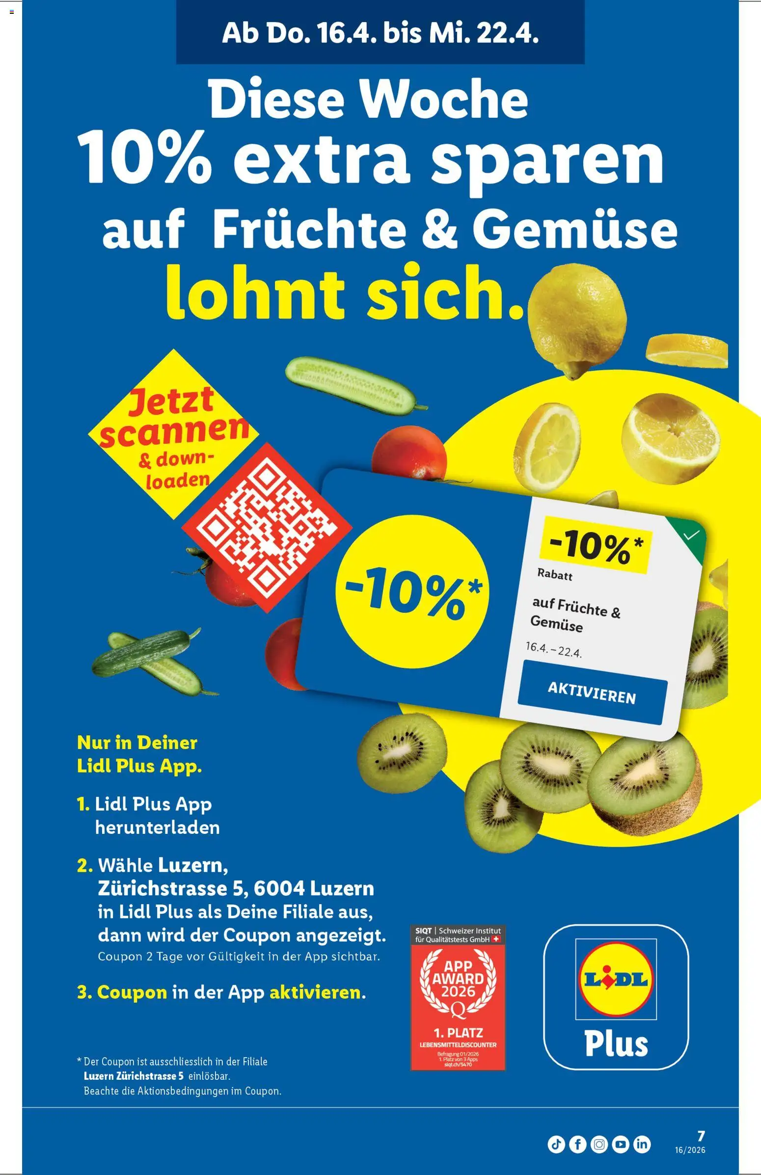 Lidl Aktionen Neueröffnung Luzern – gültig ab 16.04.2026 | Seite: 7