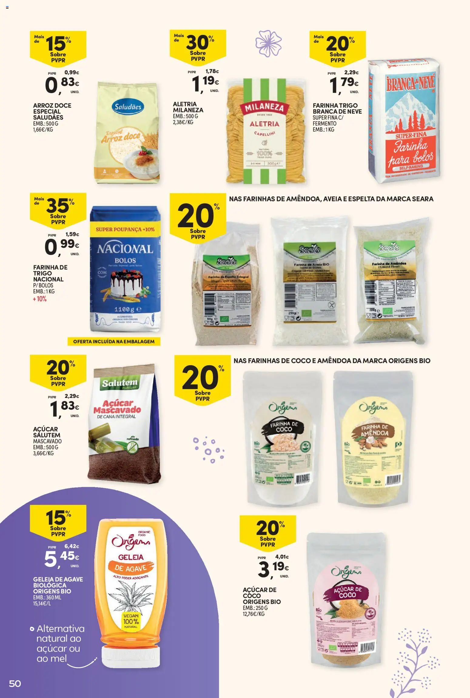 Continente - Nesta Páscoa, alimente a tradição │ válido de 17.03.2026 | Página: 50 | Produtos: Aveia, Farinha de trigo, Milaneza, Adoçante