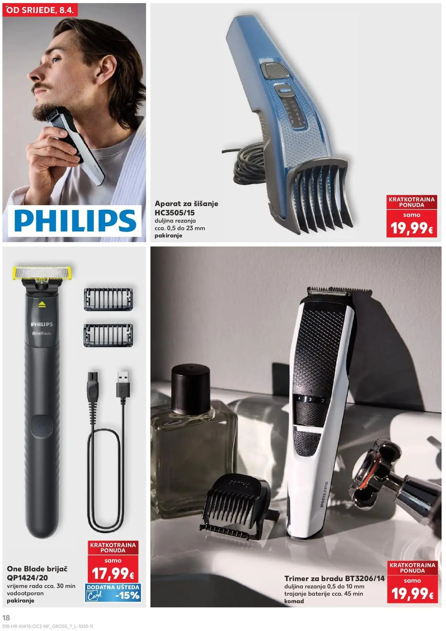 Kaufland katalog | vrijedi od 08.04.2026 | Stranica: 18 | Proizvodi: Brijač, Baterije, Trimer
