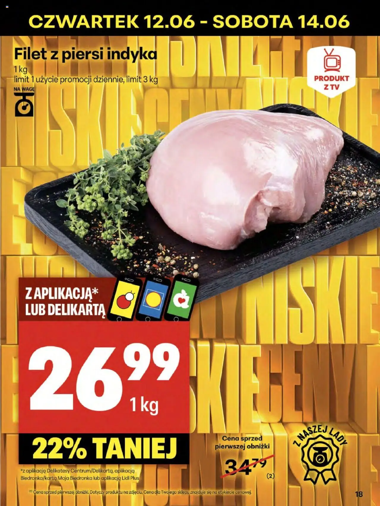 Delikatesy Centrum Gazetka - Sklepy Własne od 12.06.2025 | Strona: 18 | Produkty: Piersi, Delikatesy