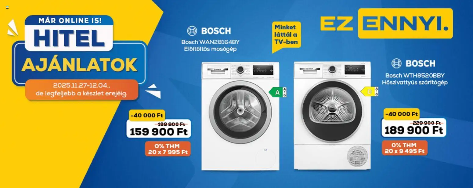 Euronics akciós ujság - amely érvényes a következő dátumtól: 27.11.2025 | Oldal: 1 | Termékek: Mosógép, Szárítógép, Elöltöltős mosógép