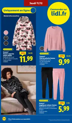 LIDL - Prévisualisation de EsmaraⓇ Sweat à capuche ample adulte, Disponible du S au XL Ex. 100% polyester (recyclé) L'unité au choix. valide à partir de 11.12.2025 | Page: 62