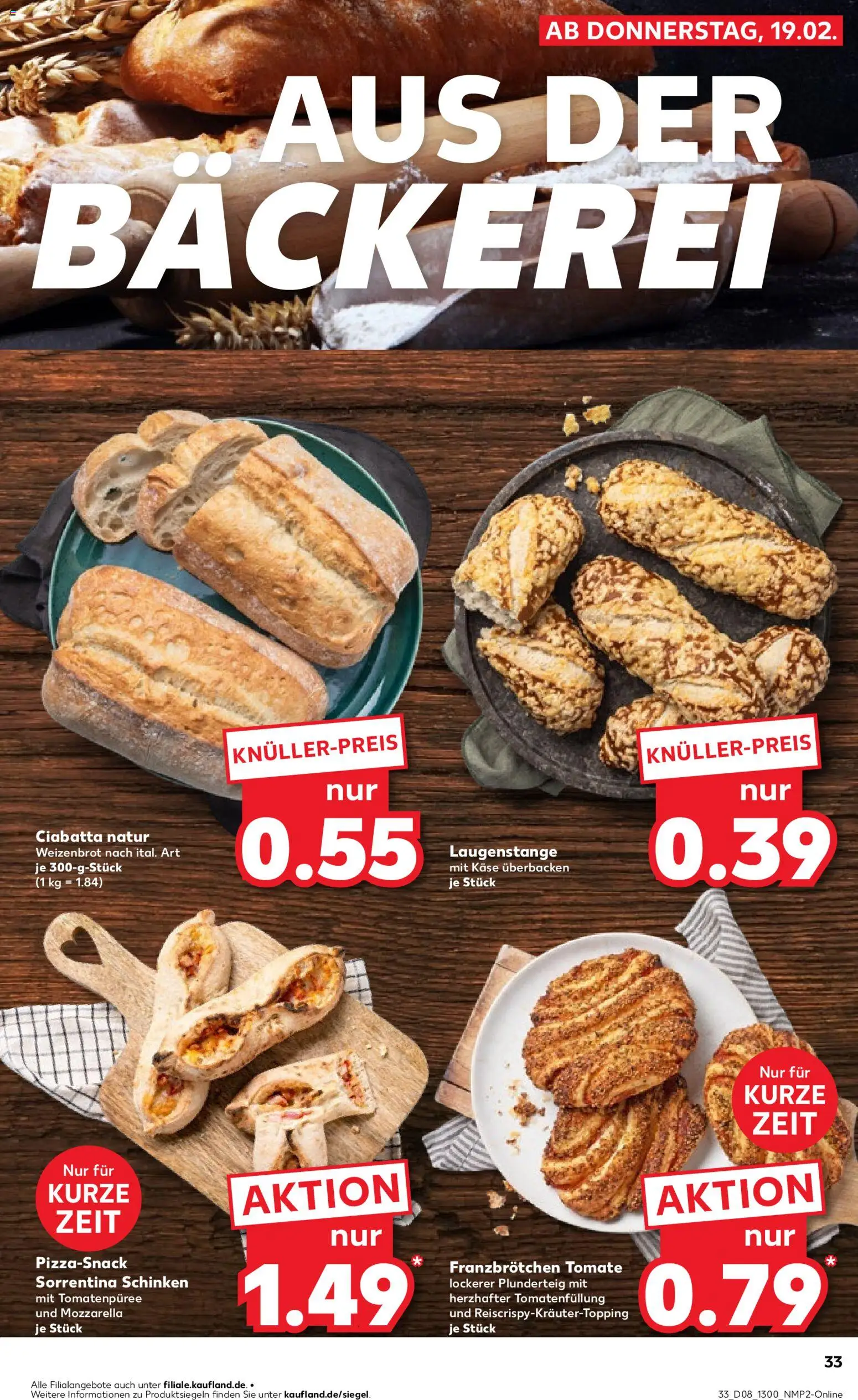 Kaufland prospekt Völklingen	 – gültig ab 22.02.2026 | Seite: 33 | Produkte: Bäckerei, Käse, Mozzarella, Pizza