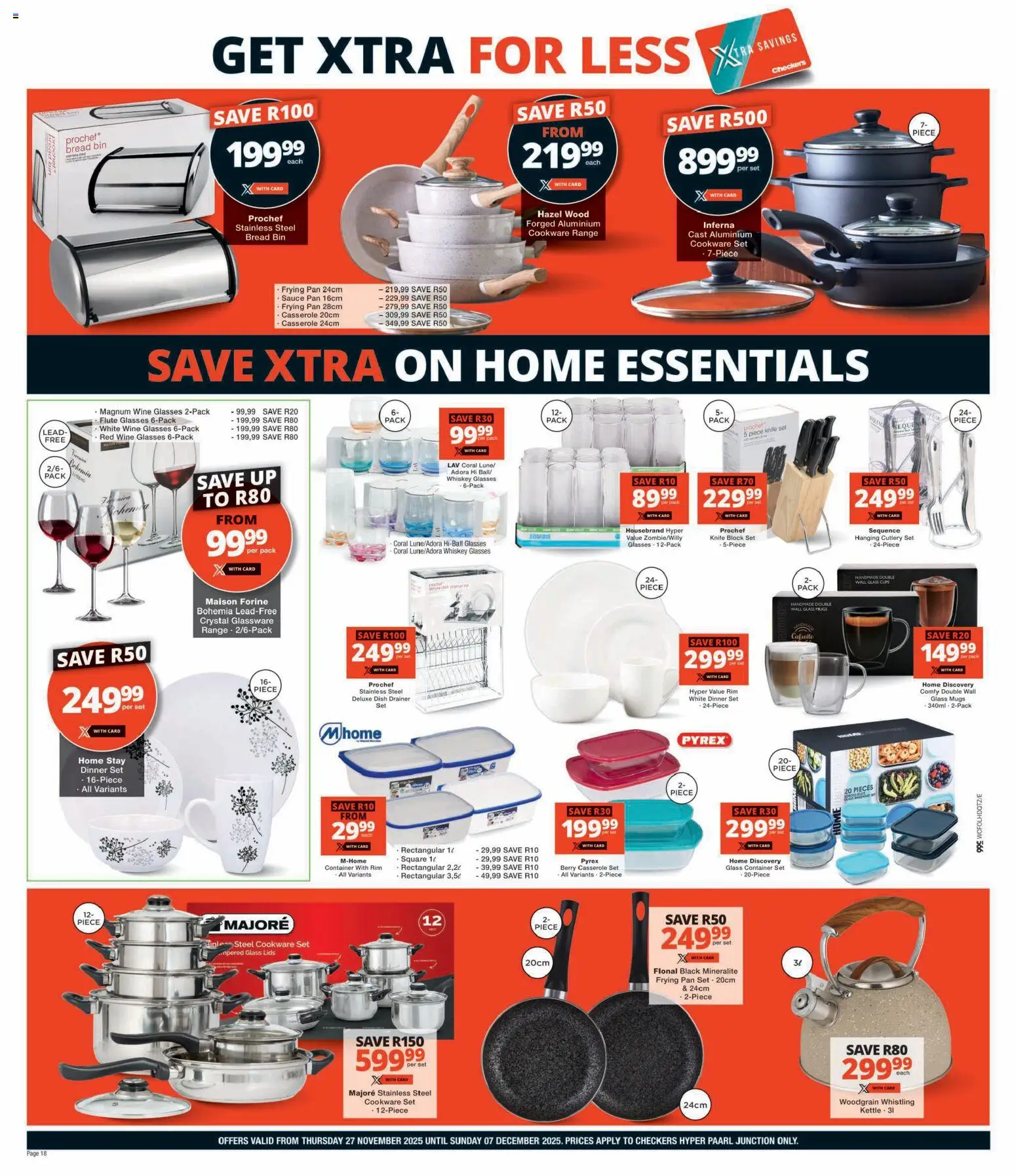 New Checkers catalogue – valid from 27.11.2025 | Page: 18 | Products: Glasses, Kettle, Wine, Sauce