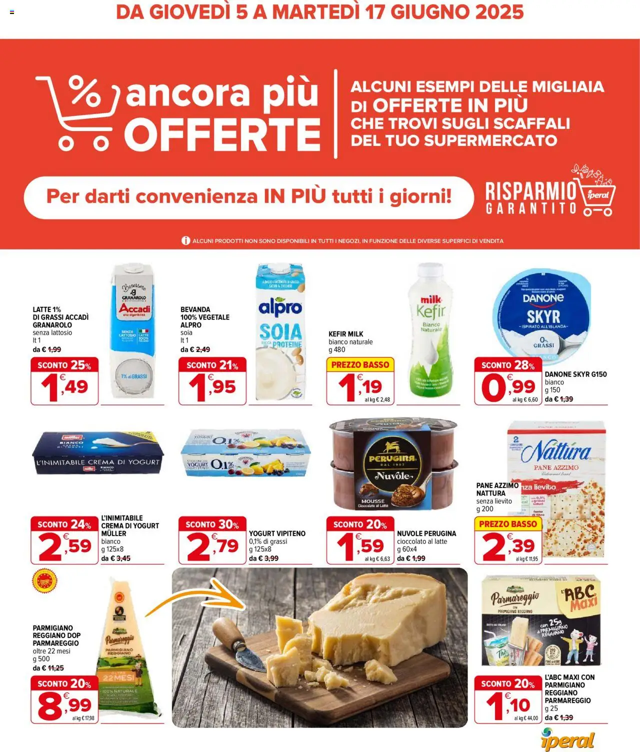 Volantino Iperal del 05.06.2025 | Pagina: 1 | Prodotti: Yogurt, Pane, Cioccolato, Latte