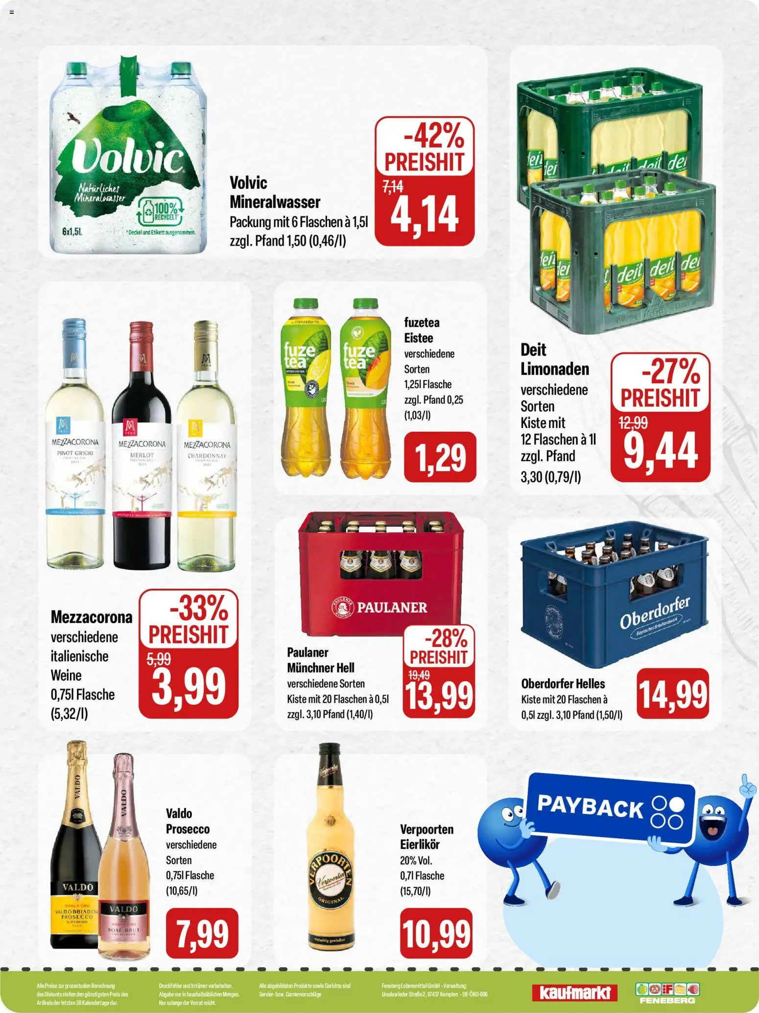 Feneberg Angebote – gültig ab 13.11.2025 | Seite: 20 | Produkte: Merlot, Mineralwasser, Prosecco, Volvic