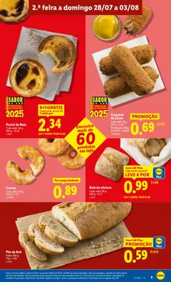 Lidl folheto │ válido de 28.07.2025 | Página: 5 | Produtos: Pão, Nata, Carne