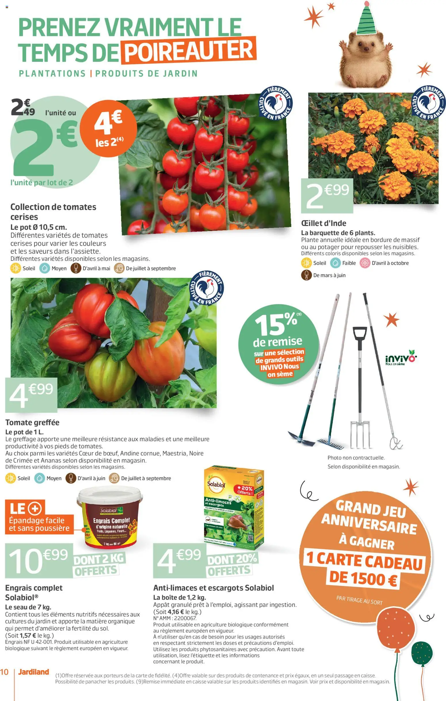 {H1} | Page: 10 | Produits: Cerises, Escargots, Tomates, Ananas