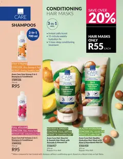 Avon specials catalogue – valid from 01.04.2026 | Page: 161 | Products: Shampoo, Conditioner, Hair mask, Mask
