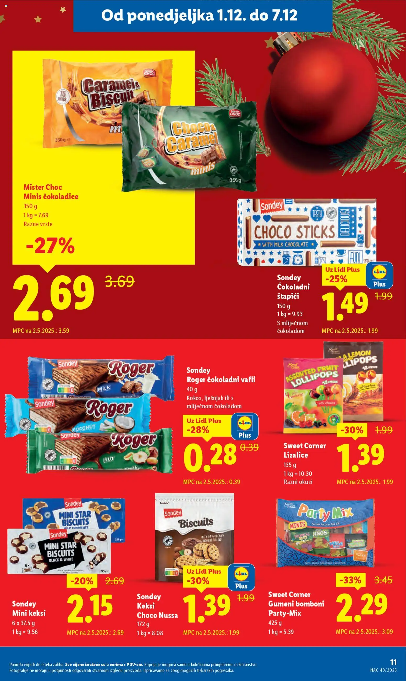 Lidl katalog | vrijedi od 01.12.2025 | Stranica: 11 | Proizvodi: Keksi, Vafli, Lizalice, Štapići