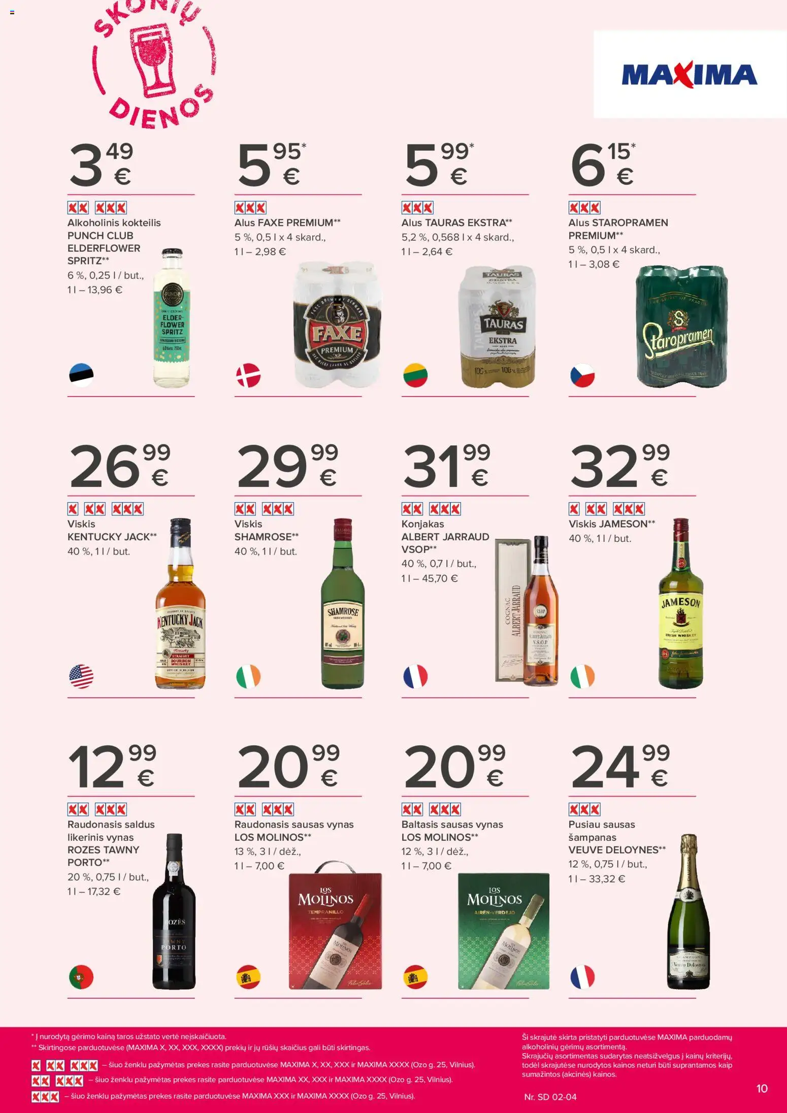 MAXIMA akcijos nuo 22.01.2026 | Puslapis: 10 | Prekių: Viskis, Vynas, Alus