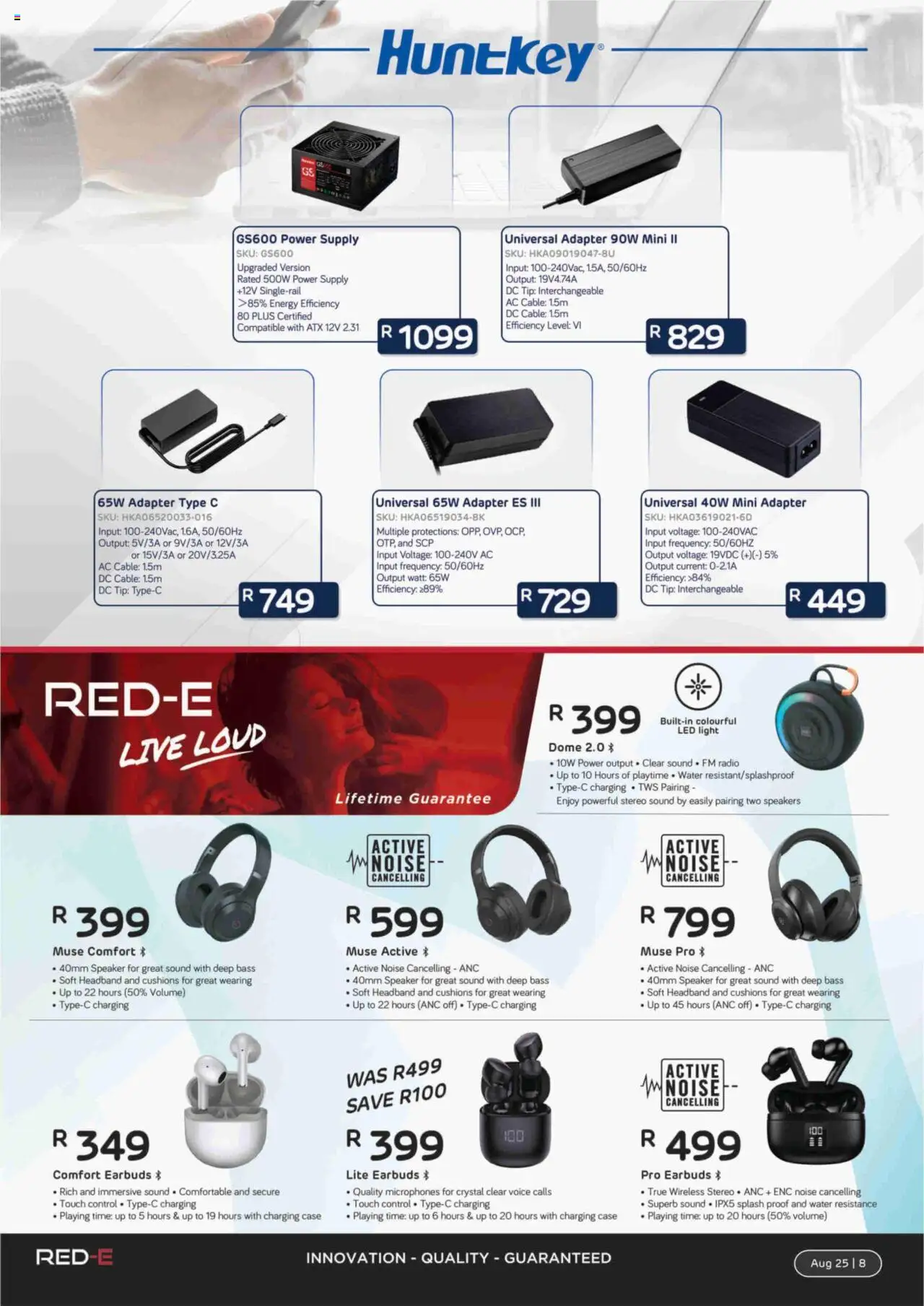 Computer Mania Accessories Catalogue │ valid from 01.08.2025 | Page: 9 | Products: Cable, Adapter, Speaker, Water