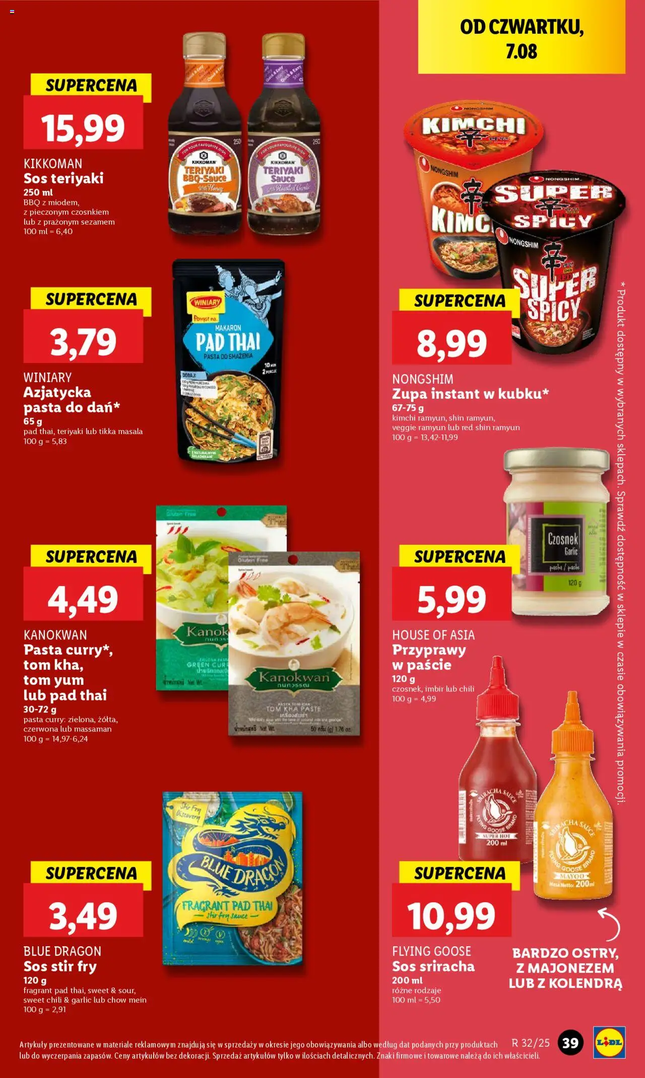 Lidl Gazetka od 07.08.2025 | Strona: 47 | Produkty: Sos teriyaki, Curry, Pasta curry, Zupa