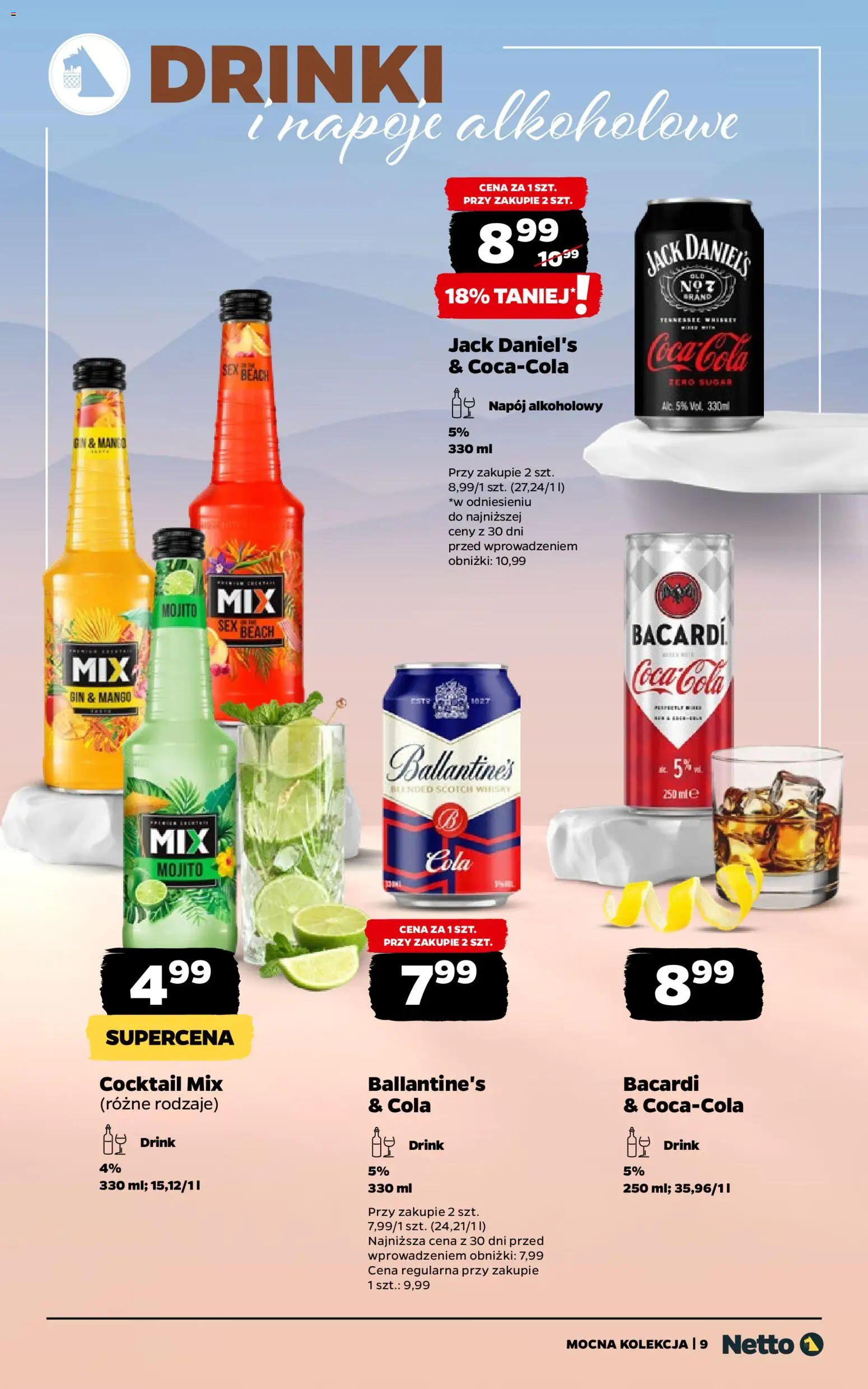 Netto gazetka - Alkohole mocne od 19.01.2026 | Strona: 9 | Produkty: Napoje, Jack Daniel's, Gin, Whisky