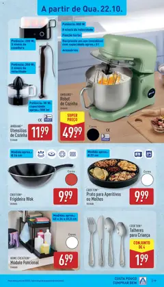 Pré-visualização Aldi folheto válido de 20.10.2025 | Página: 19 | Produtos: Frigideira, Talheres