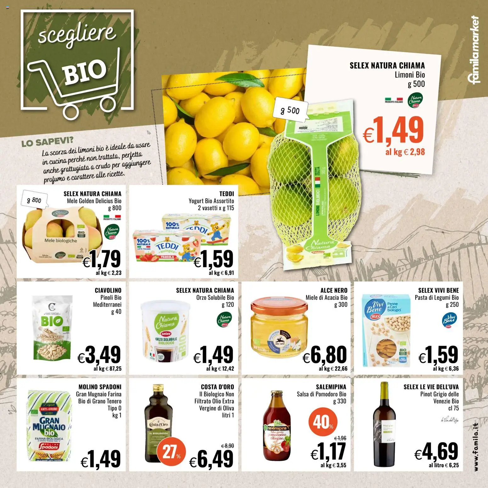 Volantino Famila del 22.01.2026 | Pagina: 9 | Prodotti: Yogurt, Salsa, Farina, Penne