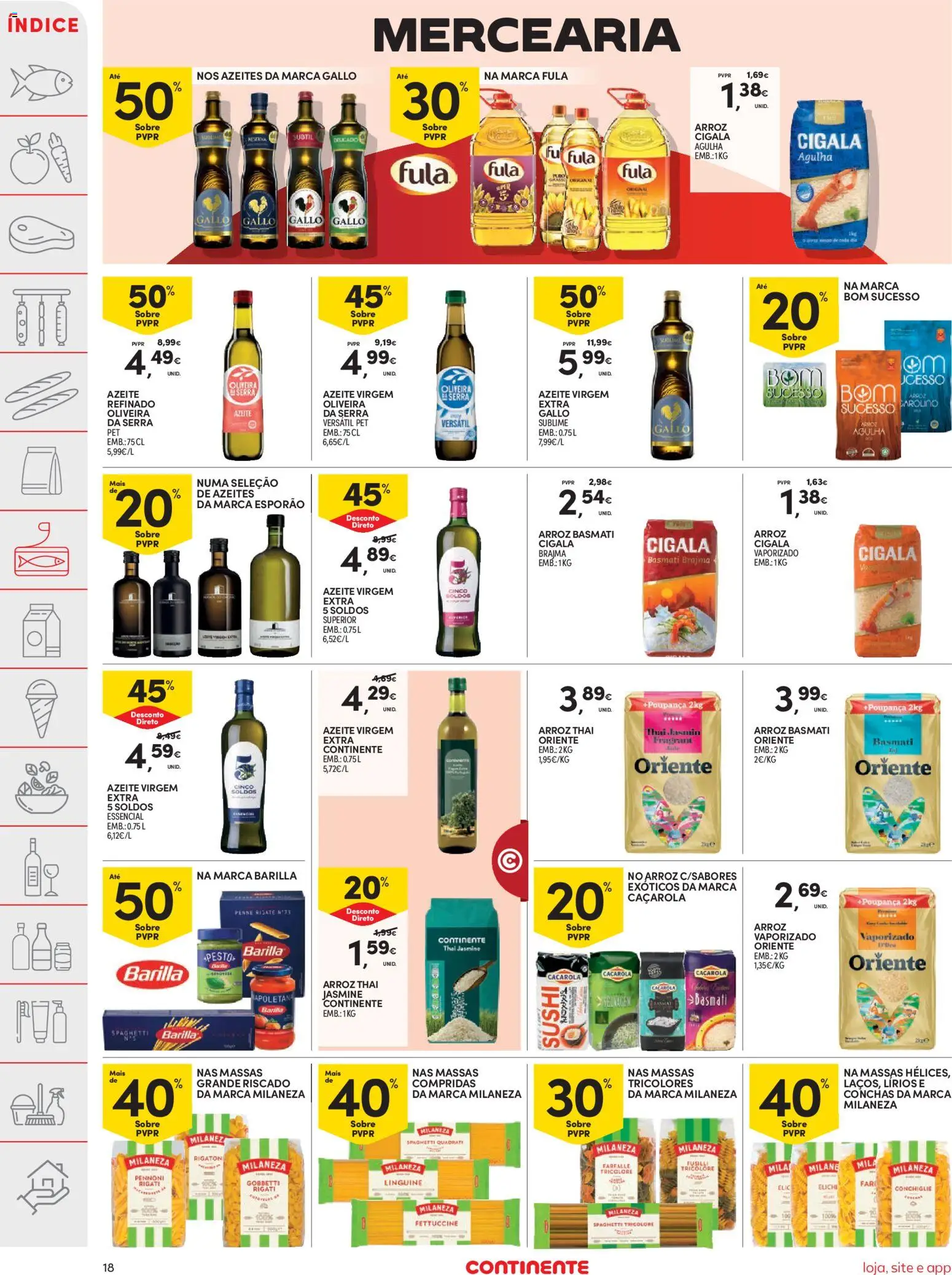 Continente folheto │ válido de 06.01.2026 | Página: 18 | Produtos: Azeite, Milaneza, Arroz basmati, Arroz