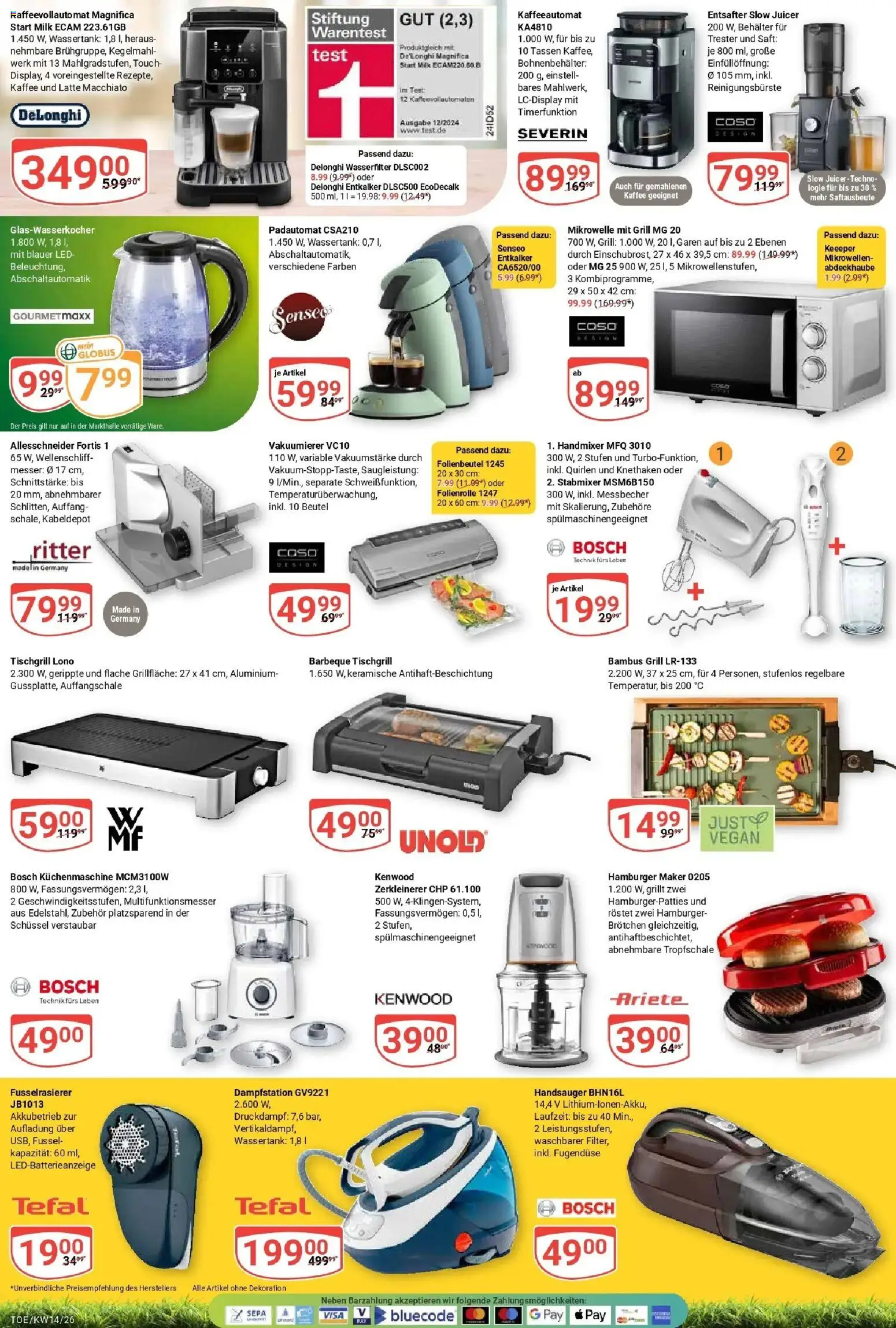 Globus prospekt Tönisvorst	 – gültig ab 30.03.2026 | Seite: 29 | Produkte: De Longhi, Grill, Kaffee, Handmixer