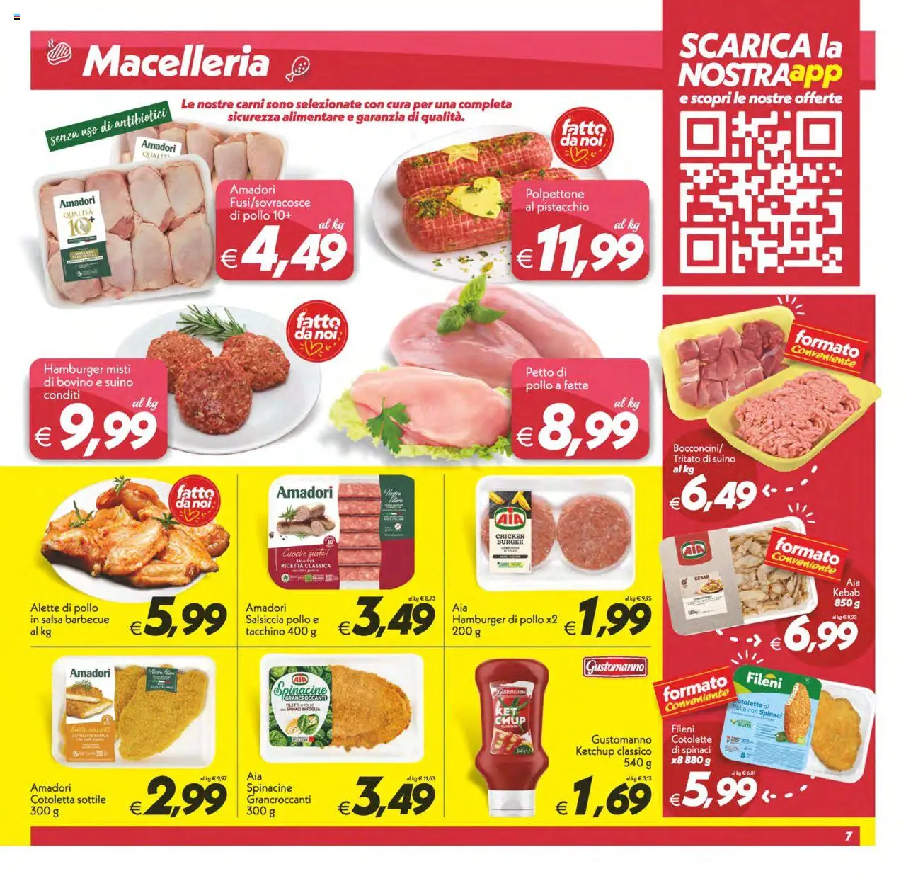 Volantino SuperConveniente del 14.10.2025 | Pagina: 7 | Prodotti: Pollo, Ketchup, Salsiccia, Hamburger