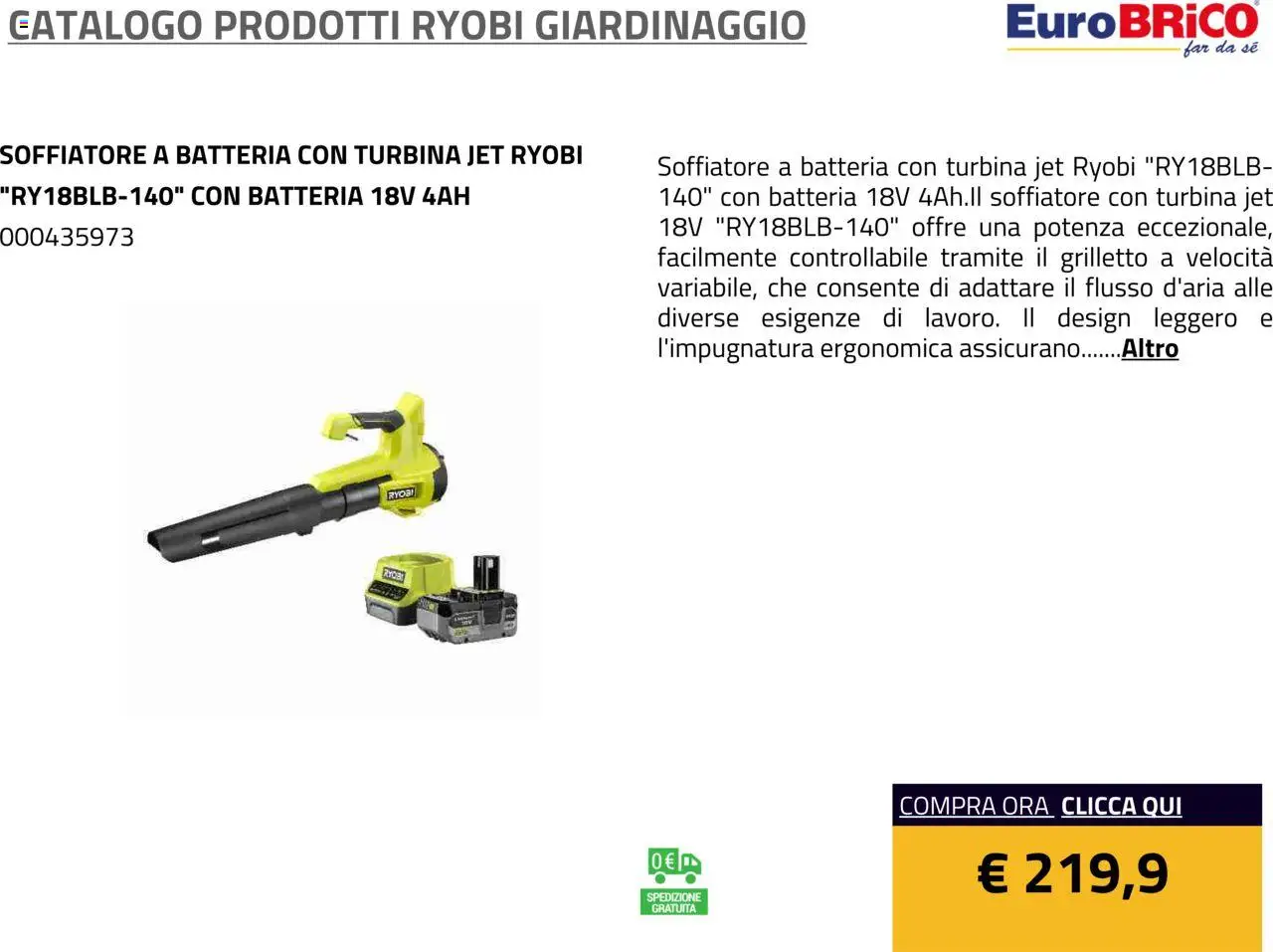 Volantino Eurobrico del 23.07.2025 | Pagina: 61 | Prodotti: Batteria