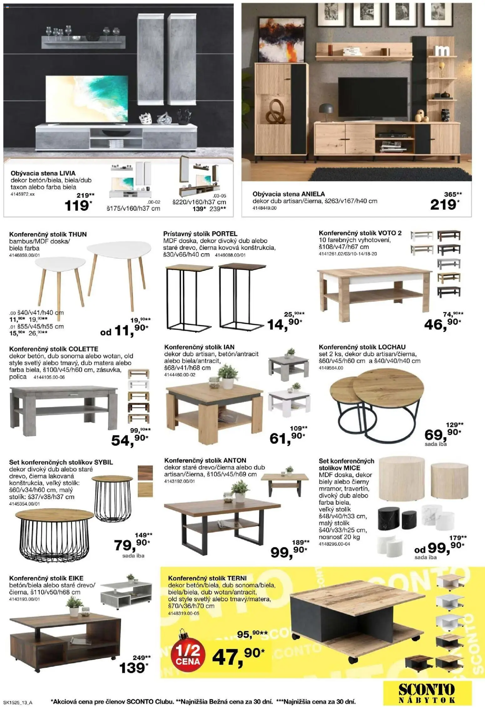 Nové Sconto nábytok akcie – leták je platný od 26.11.2025 | Strana: 13 | Produkty: Nábytok, Konferenčný stolík, Polica