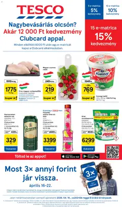Tesco aktuális akciós újság - amely érvényes a következő dátumtól: 16.04.2026