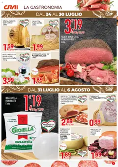 Volantino CRAI del 24.07.2025 | Pagina: 3 | Prodotti: Prosciutto Crudo, Mozzarella, Prosciutto, Pecorino