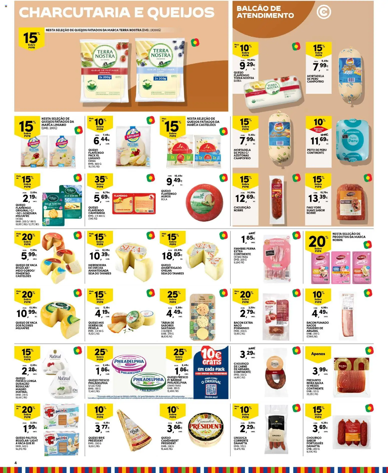 Continente Madeira │ válido de 21.04.2026 | Página: 4 | Produtos: Peito de peru, Pimentão, Campainha, Queijo