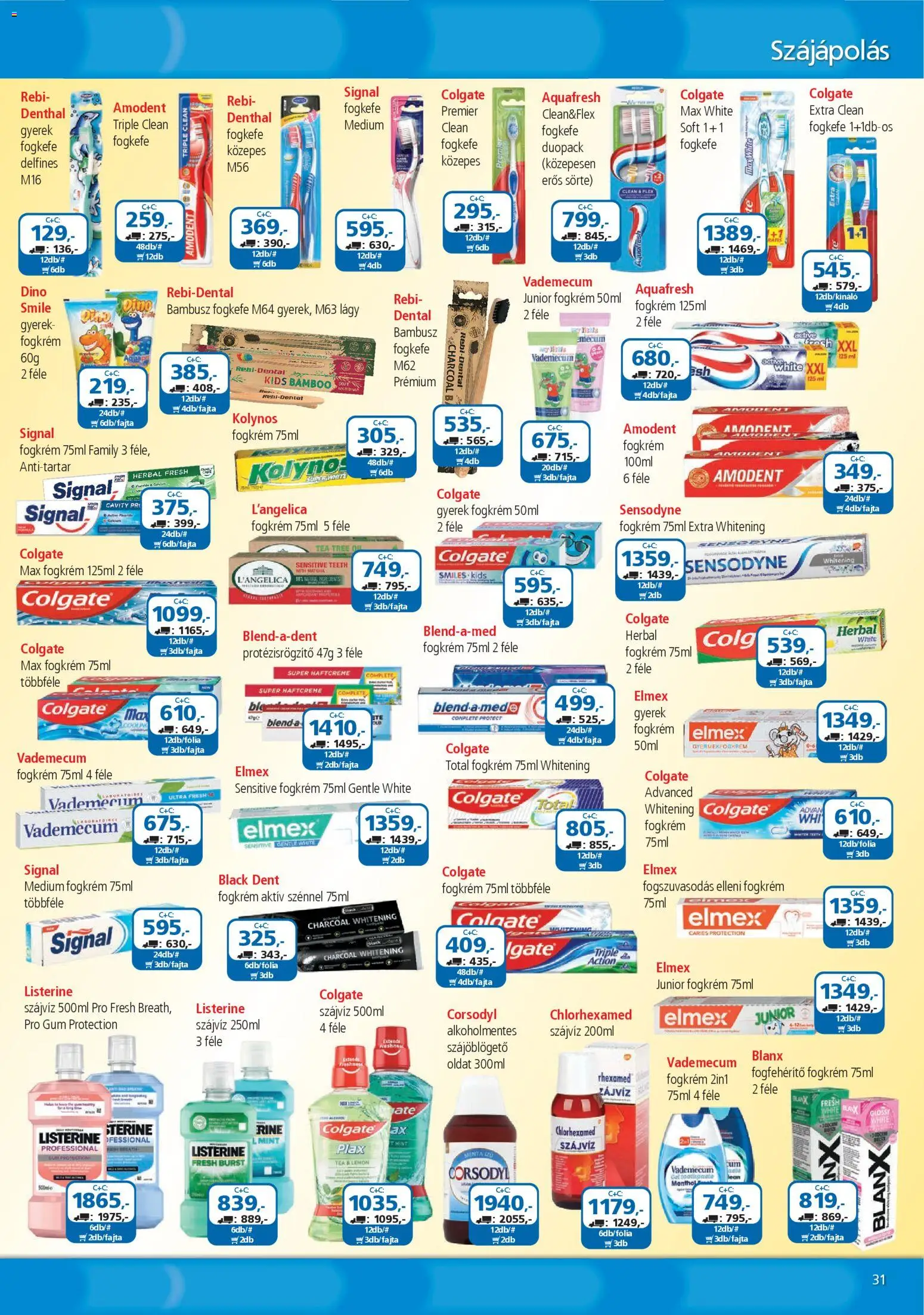 ÁRKLUB akciós ujság - amely érvényes a következő dátumtól: 01.04.2026 | Oldal: 31 | Termékek: Tea, Fogkrém, Fogkefe, Szájvíz