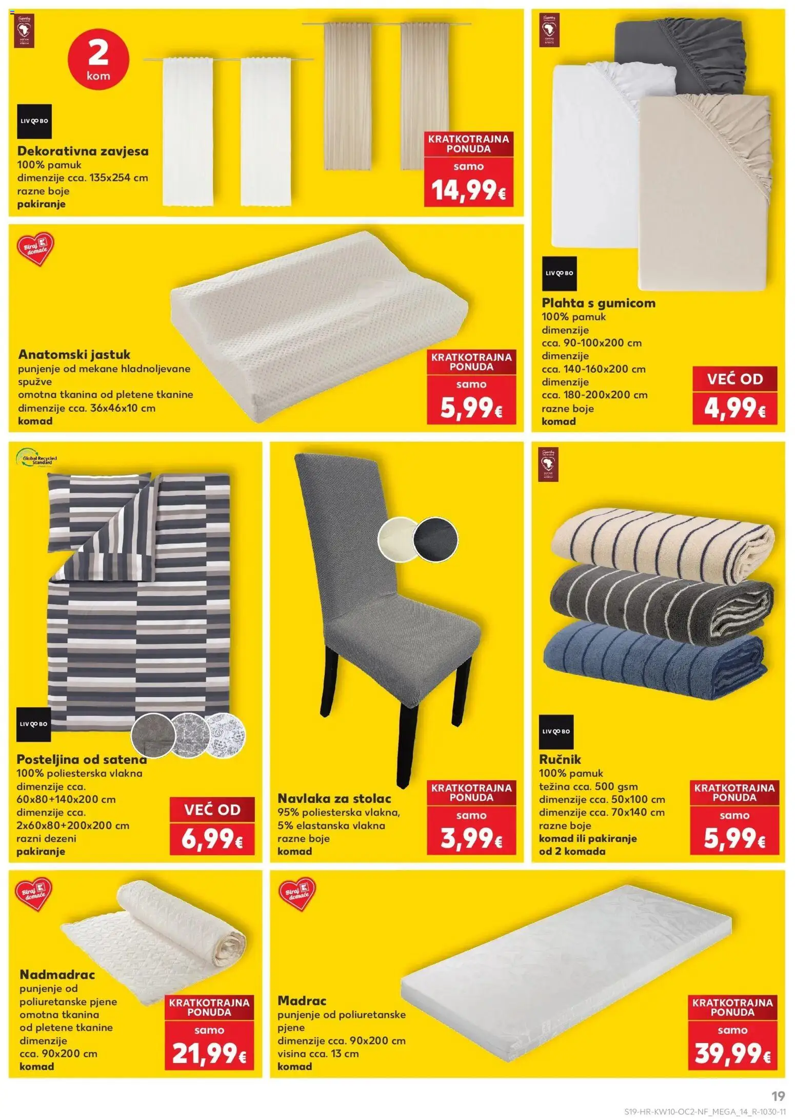 Kaufland katalog | vrijedi od 04.03.2026 | Stranica: 19 | Proizvodi: Madrac, Zavjesa, Posteljina, Nadmadrac