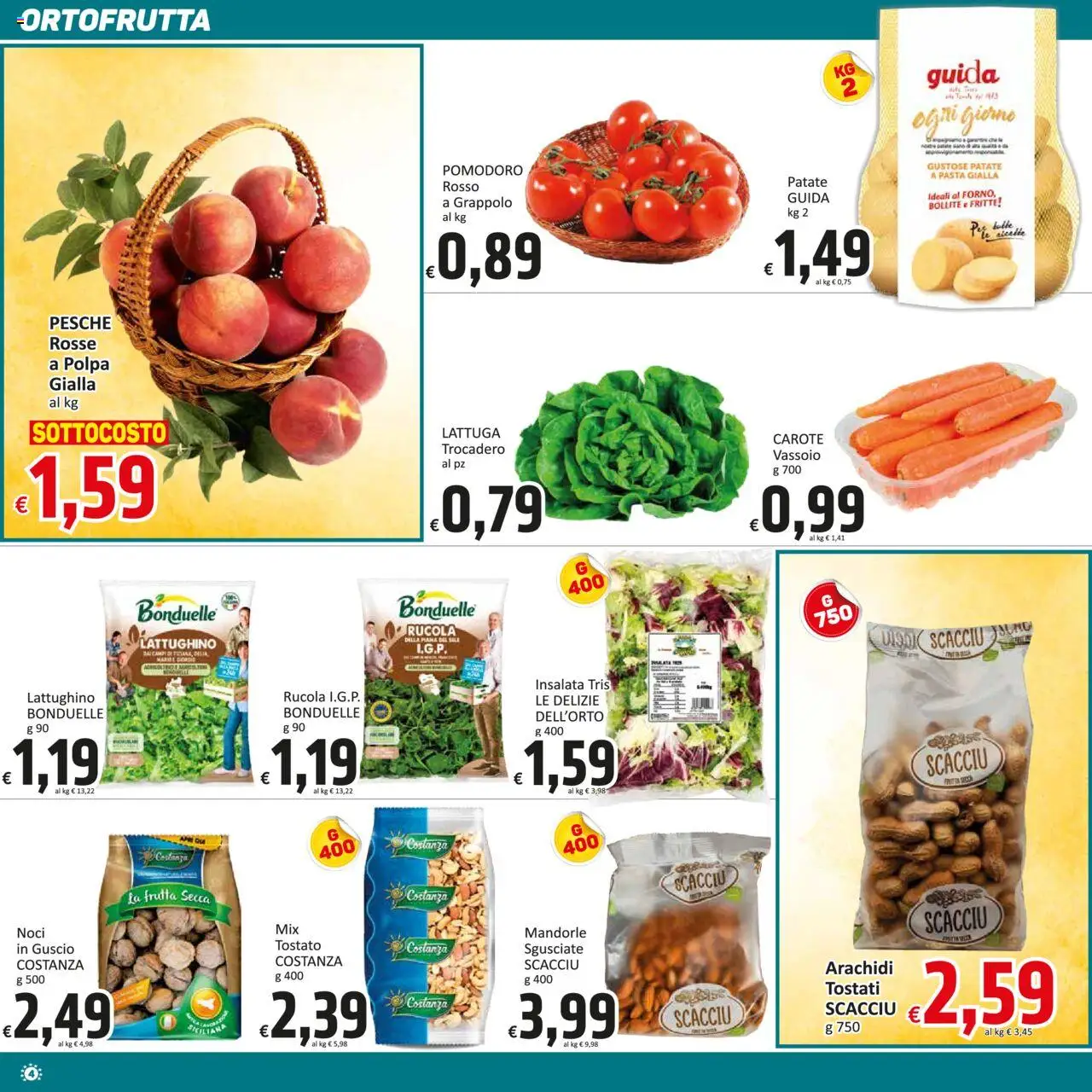 Volantino Paghi Poco del 19.08.2025 | Pagina: 4 | Prodotti: Pomodoro, Carote, Pasta, Noci