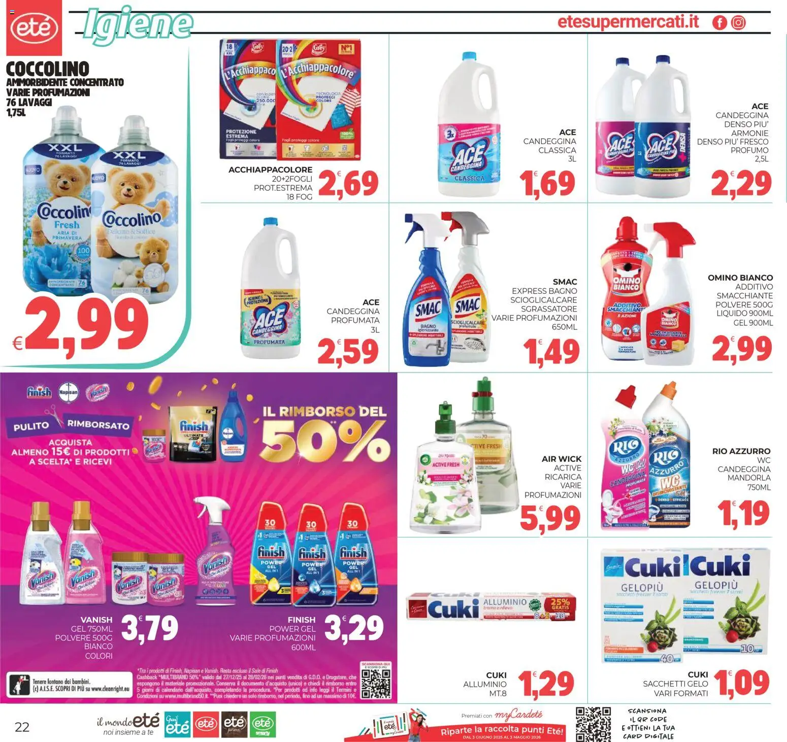 Volantino Eté del 16.01.2026 | Pagina: 22 | Prodotti: Ammorbidente, Sale, Alluminio, Bagno