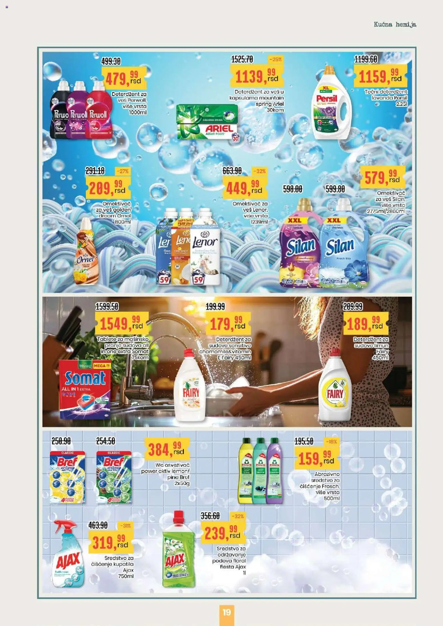 Aroma Market katalog - važi od 19.03.2026 | Strana: 19 | Proizvode: Somat, Ariel, Perwoll, Ajax