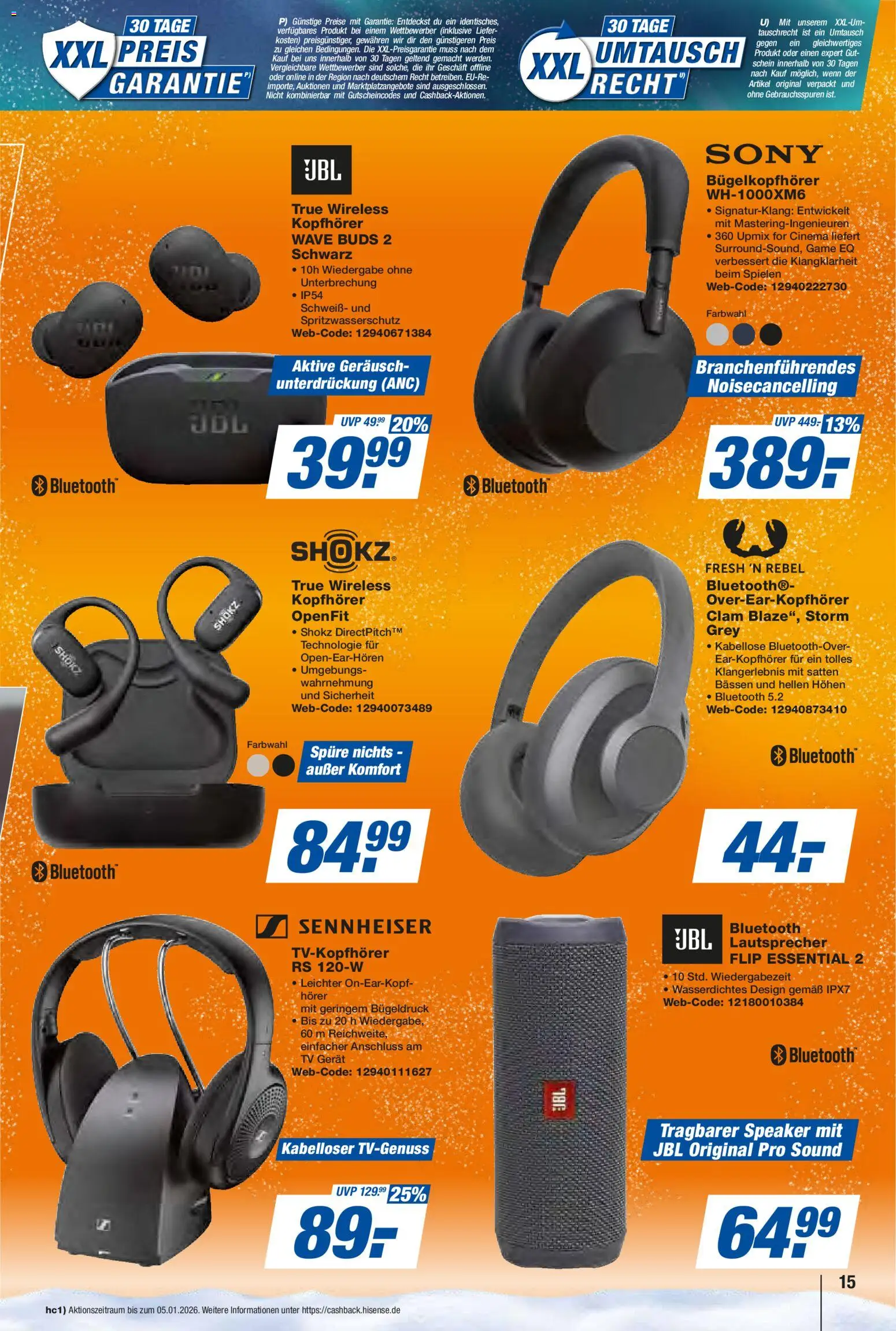 Expert Prospekt 	 – gültig ab 17.12.2025 | Seite: 15 | Produkte: Sony, Lautsprecher, TV, Kopfhörer
