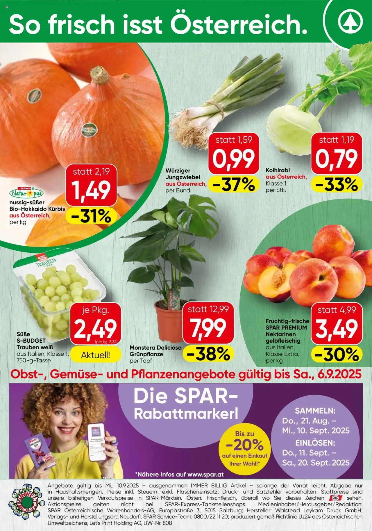 Spar Flugblatt - Salzburg gültig ab 04.09.2025 | Seite: 16 | Produkte: Gemüse, Kürbis
