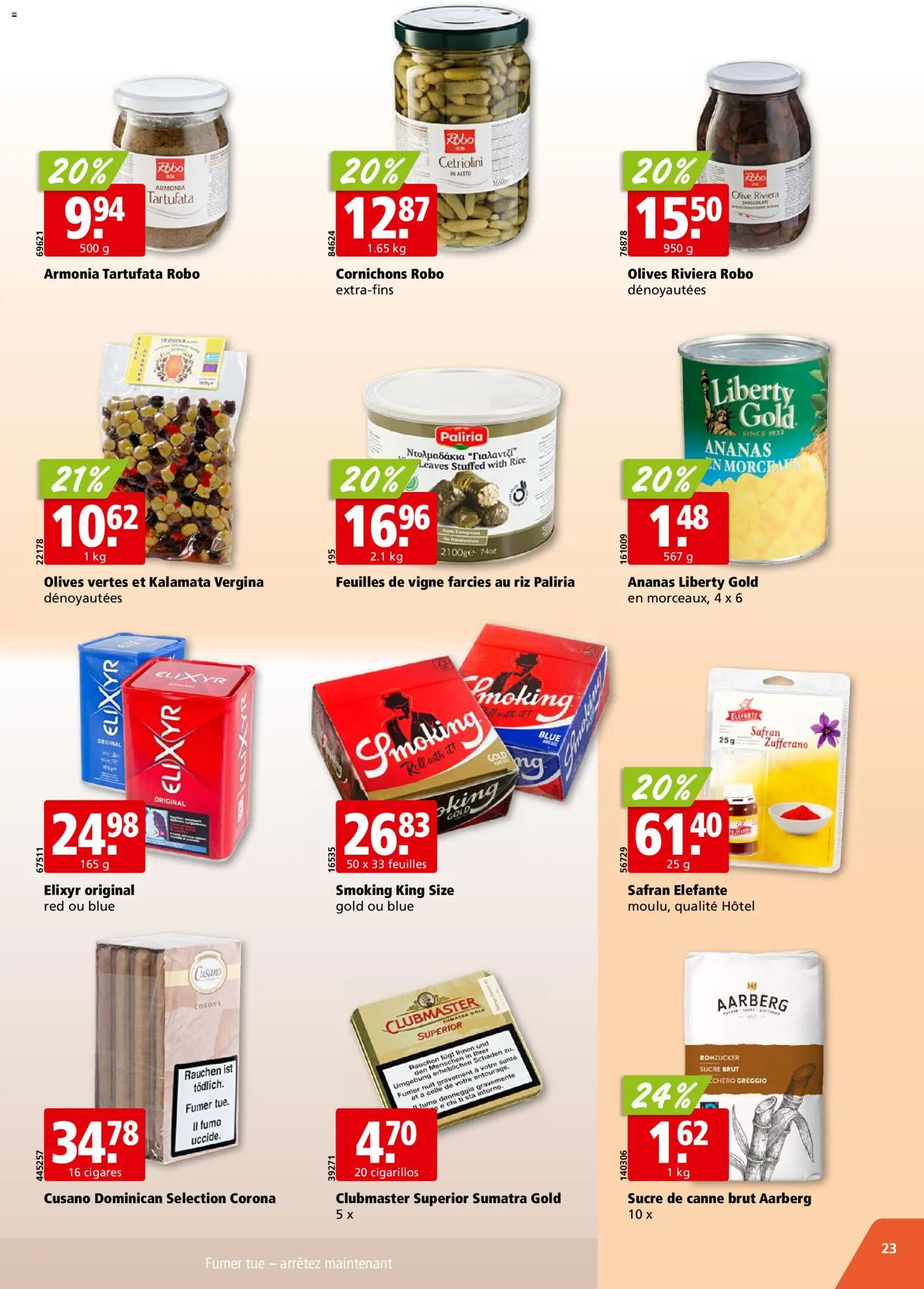 Aligro Aktionen Chavannes, Matran, Genève, Sion – gültig ab 19.01.2026 | Seite: 23 | Produkte: Smoking, Ananas