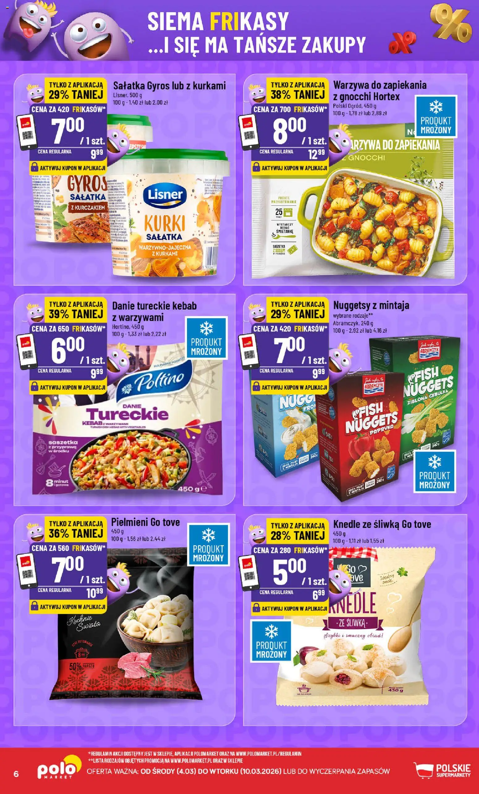 POLOmarket gazetka - Frikasowe Hity od 04.03.2026 | Strona: 6 | Produkty: Mintaj, Papryka, Knedle, Warzywa