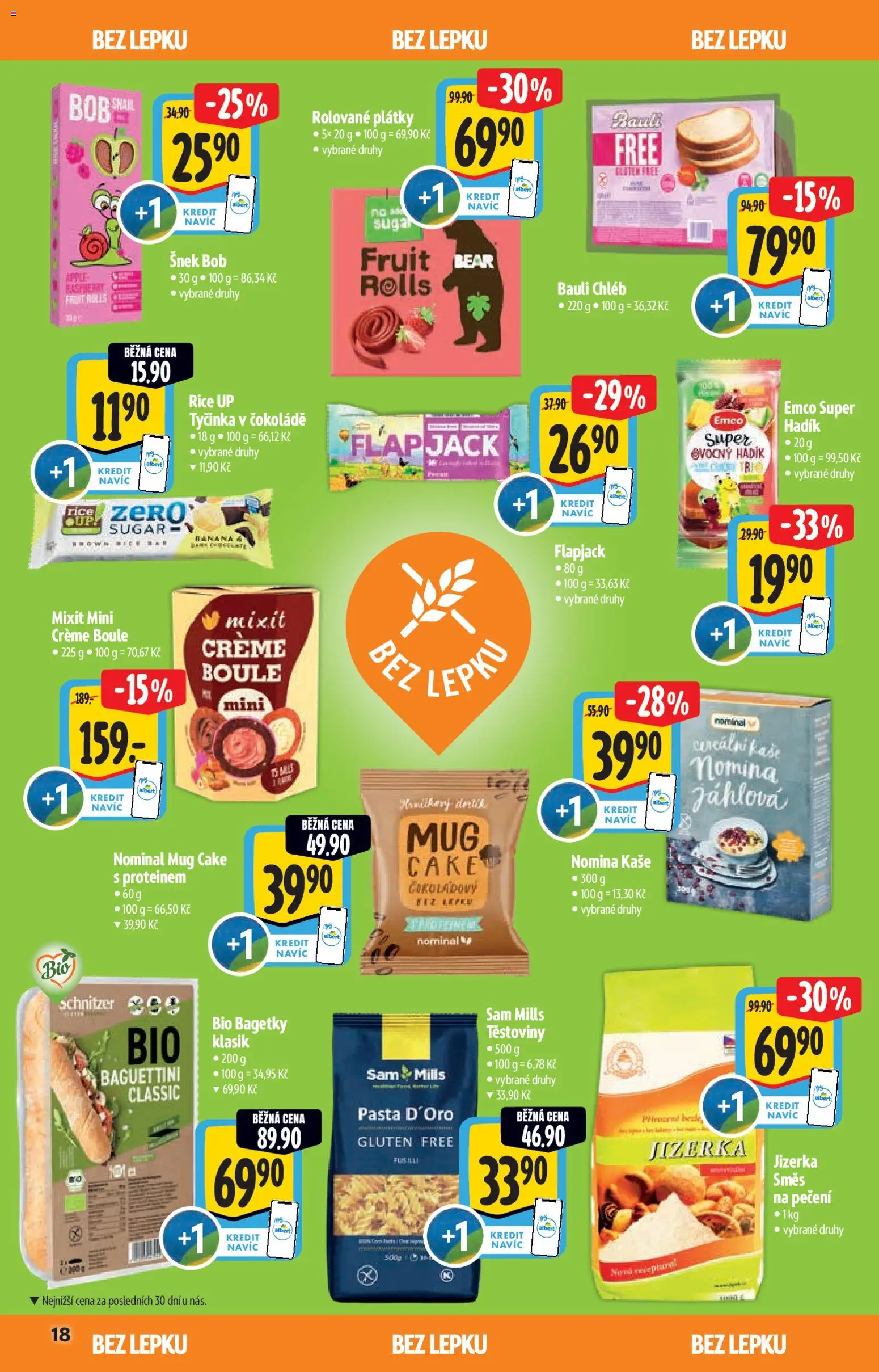 Albert katalog - Hypermarket od 14.01.2026 | Strana: 18 | Produkty: Chléb, Těstoviny, Flapjack, Kaše