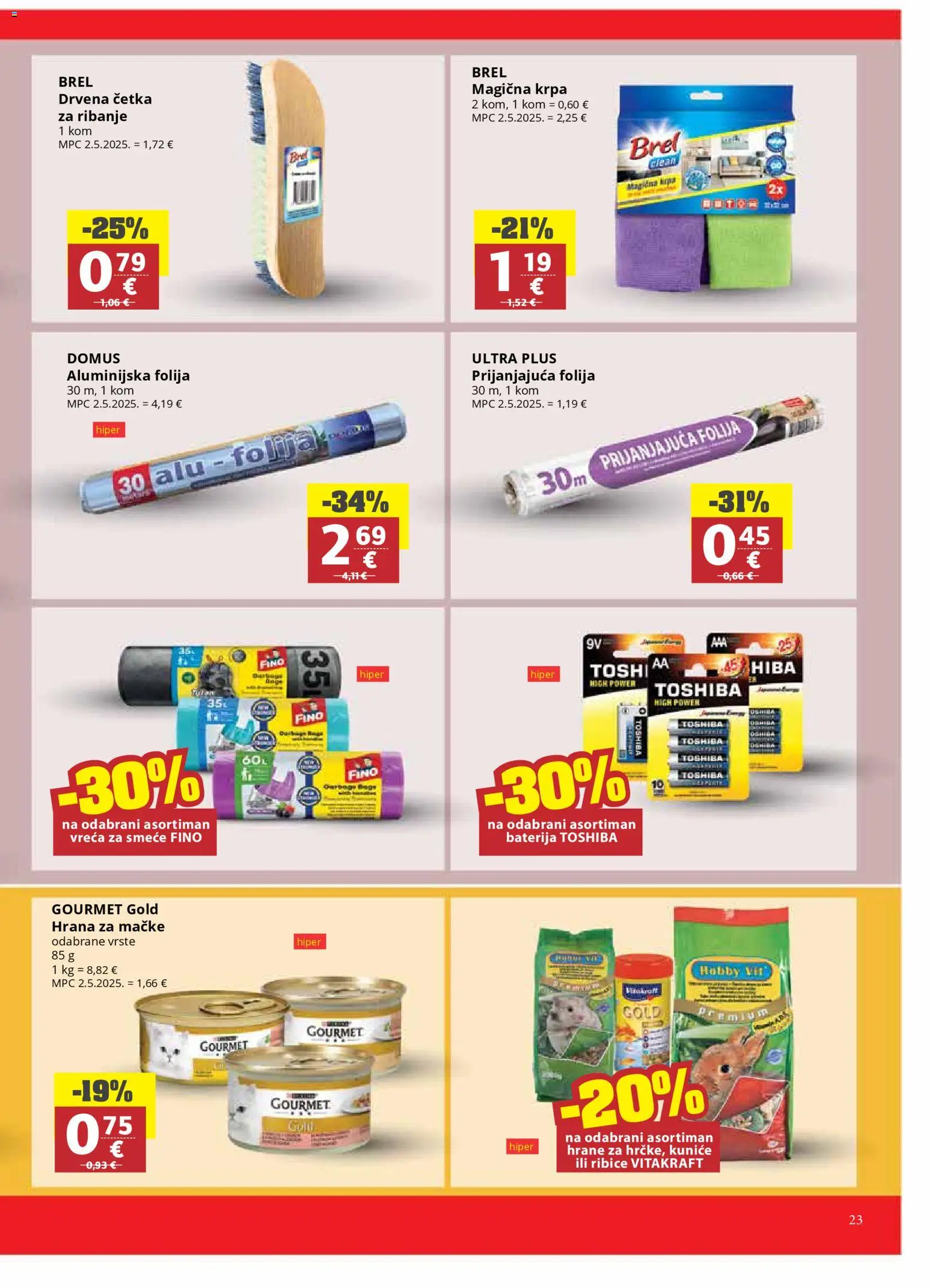 Ribola katalog | vrijedi od 04.02.2026 | Stranica: 23 | Proizvodi: Baterija, Četka, Krpa, Hrana za mačke