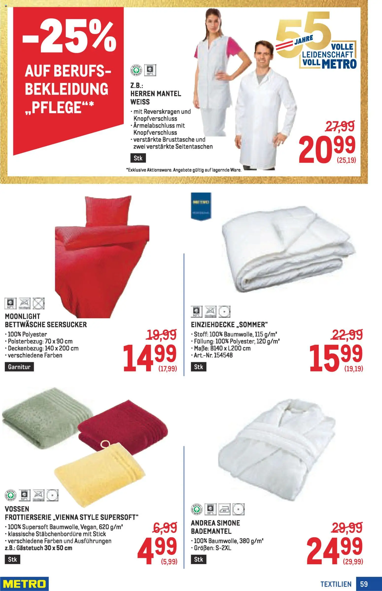 Metro angebote Profi MP08 gültig ab 02.04.2026 | Seite: 59 | Produkte: Bekleidung, Mantel, Bademantel