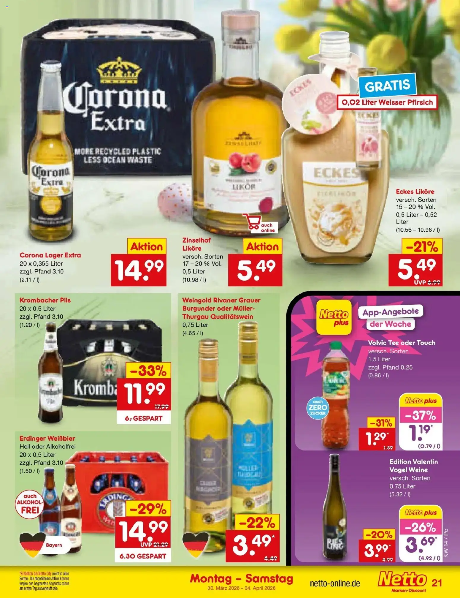 Netto Marken-Discount Prospekt Selb	 – gültig ab 30.03.2026 | Seite: 23 | Produkte: Likör, Zucker, Tee, Volvic