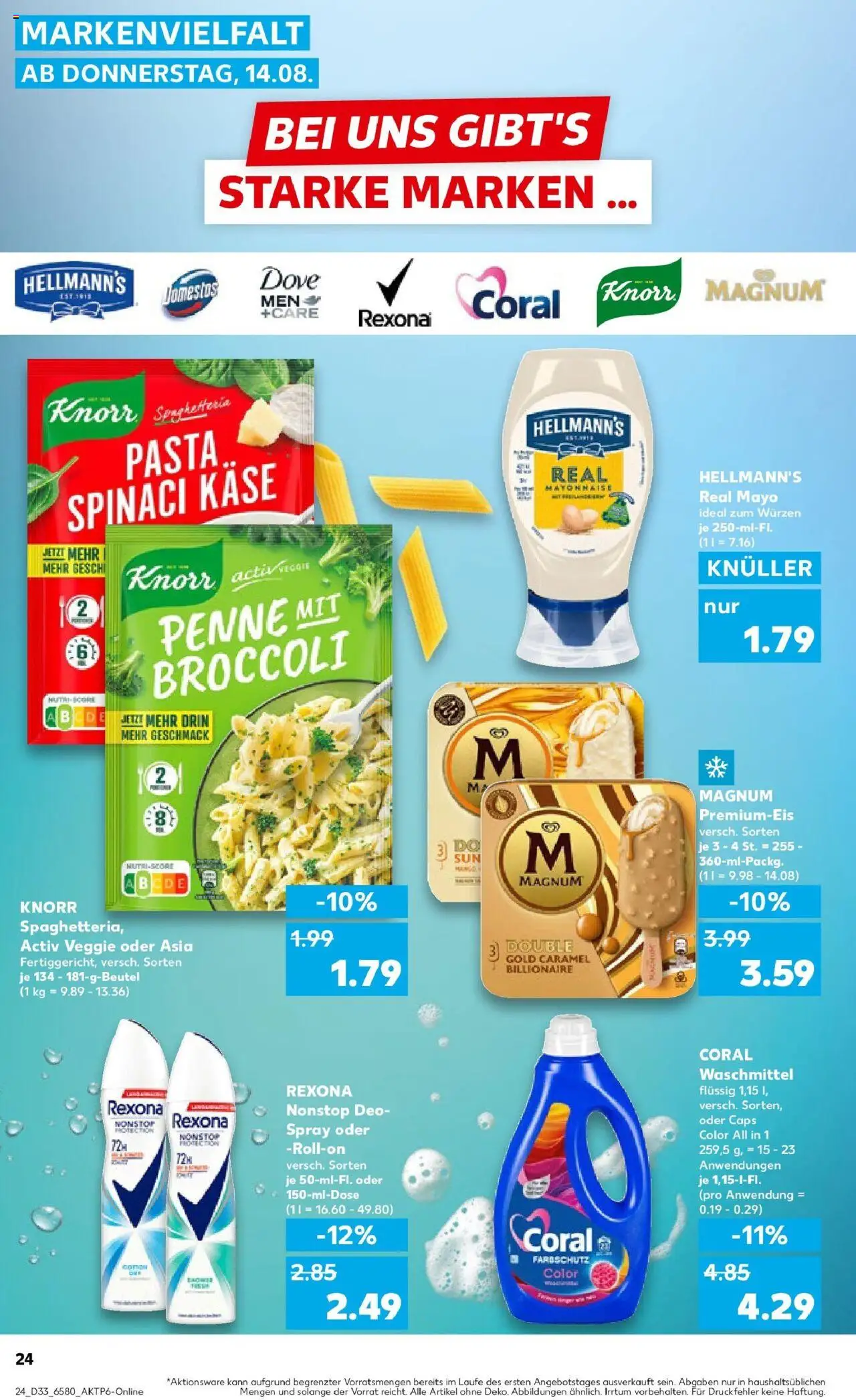 Kaufland prospekt Eschwege	 - gültig ab dem 14.08.2025 | Seite: 26 | Produkte: Coral, Coral waschmittel, Knorr, Waschmittel