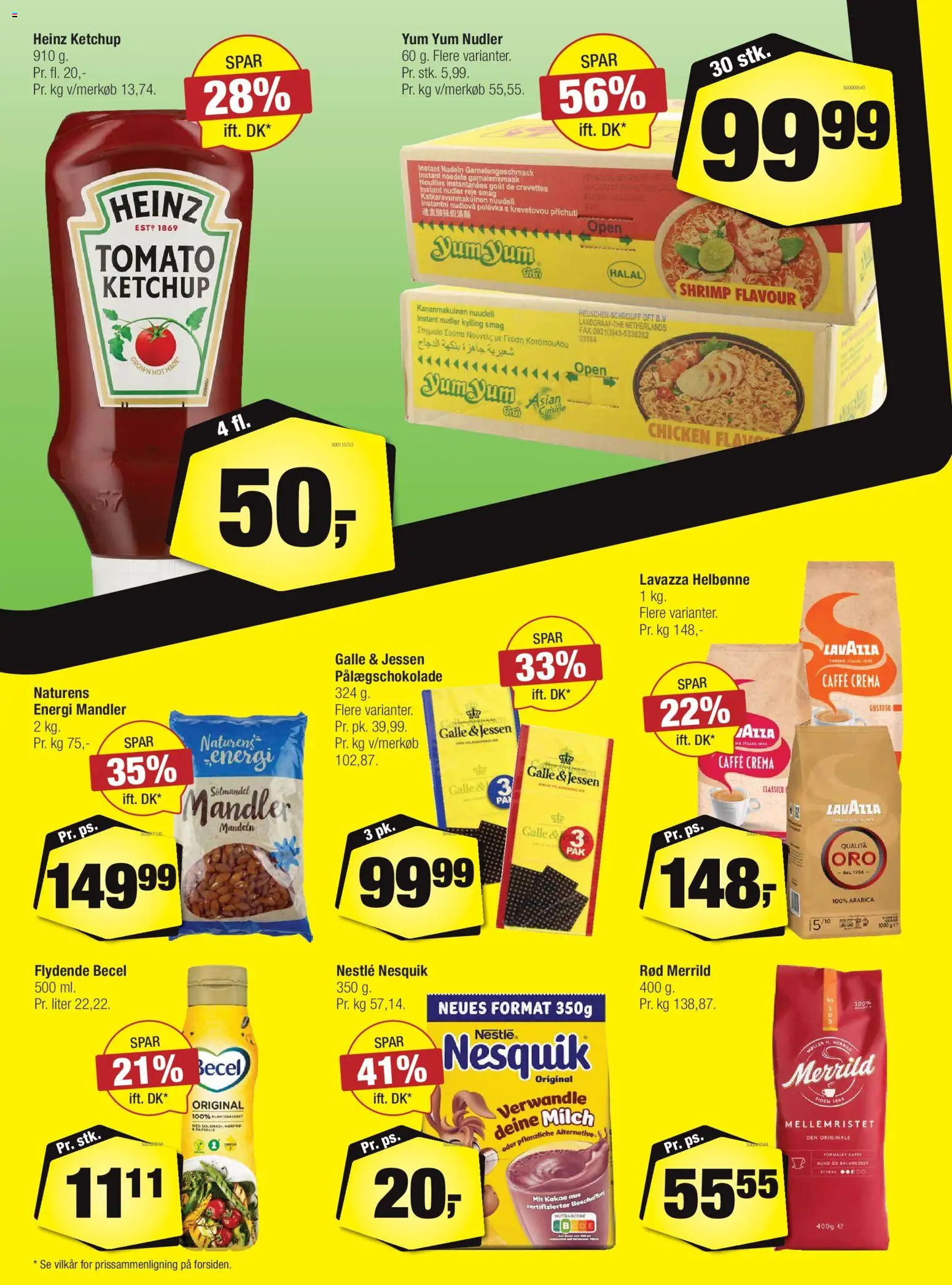 Calle tilbudsavis – gyldig fra 08.04.2026 | Side: 8 | Produkter: Nudler, Ketchup, Mandler, Pålægschokolade