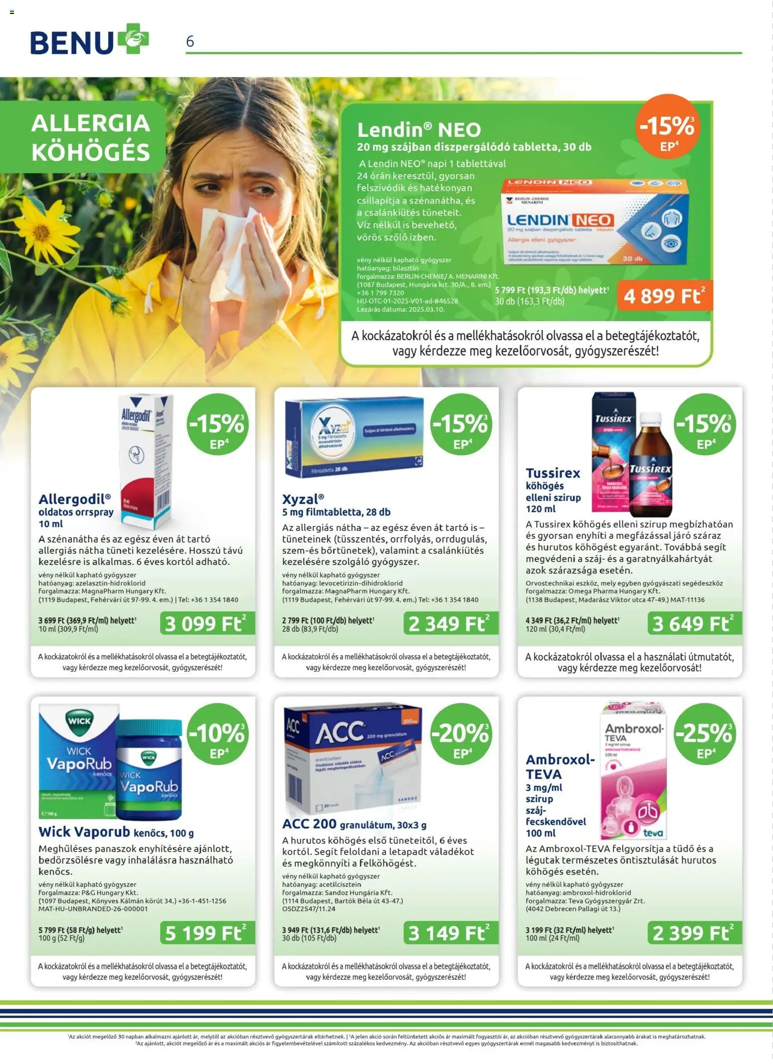 BENU Gyógyszertárak akciós ujság - amely érvényes a következő dátumtól: 01.04.2026 | Oldal: 6 | Termékek: Szőlő