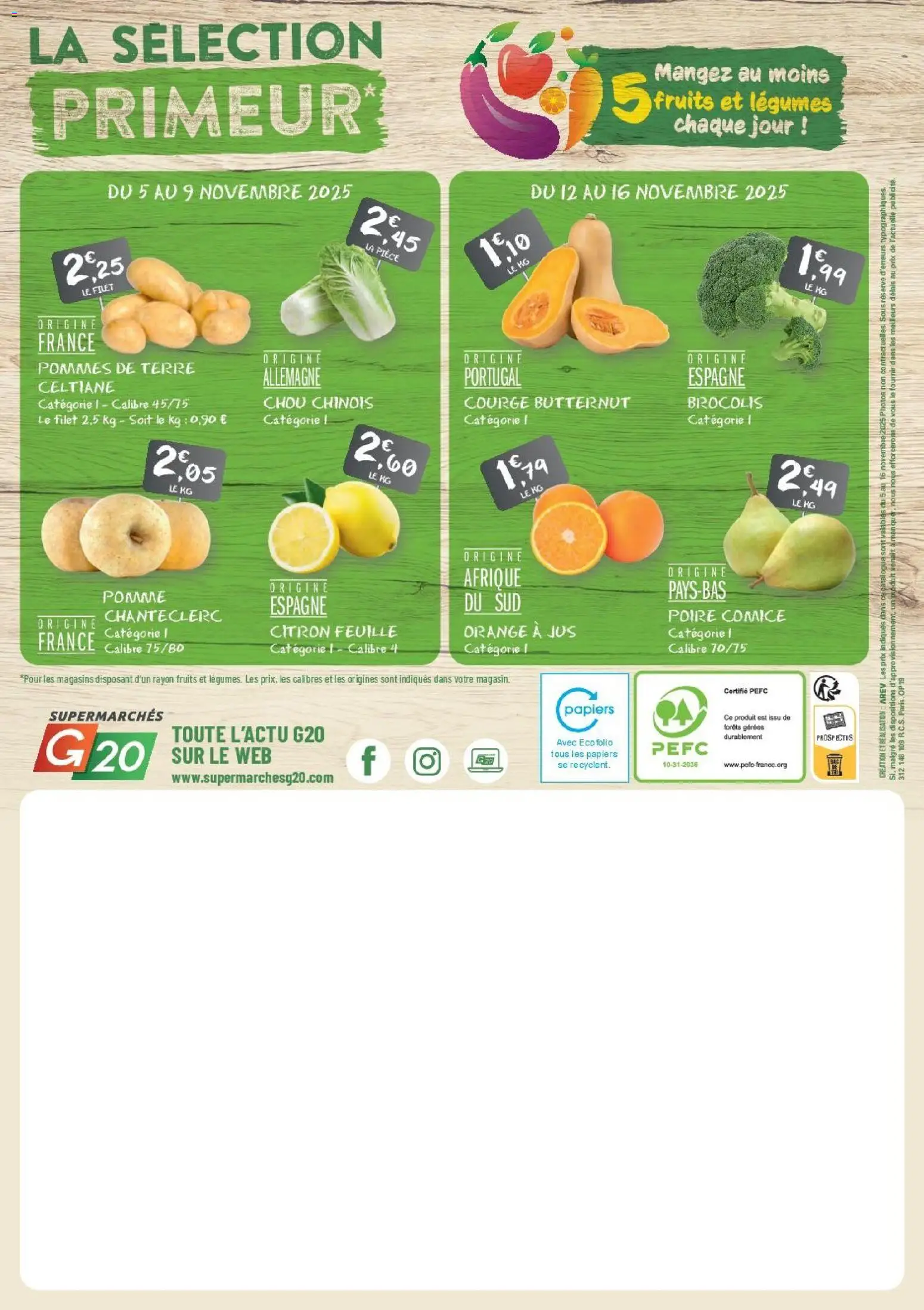 {H1} | Page: 20 | Produits: Poire, Courge, Butternut, Pommes de terre