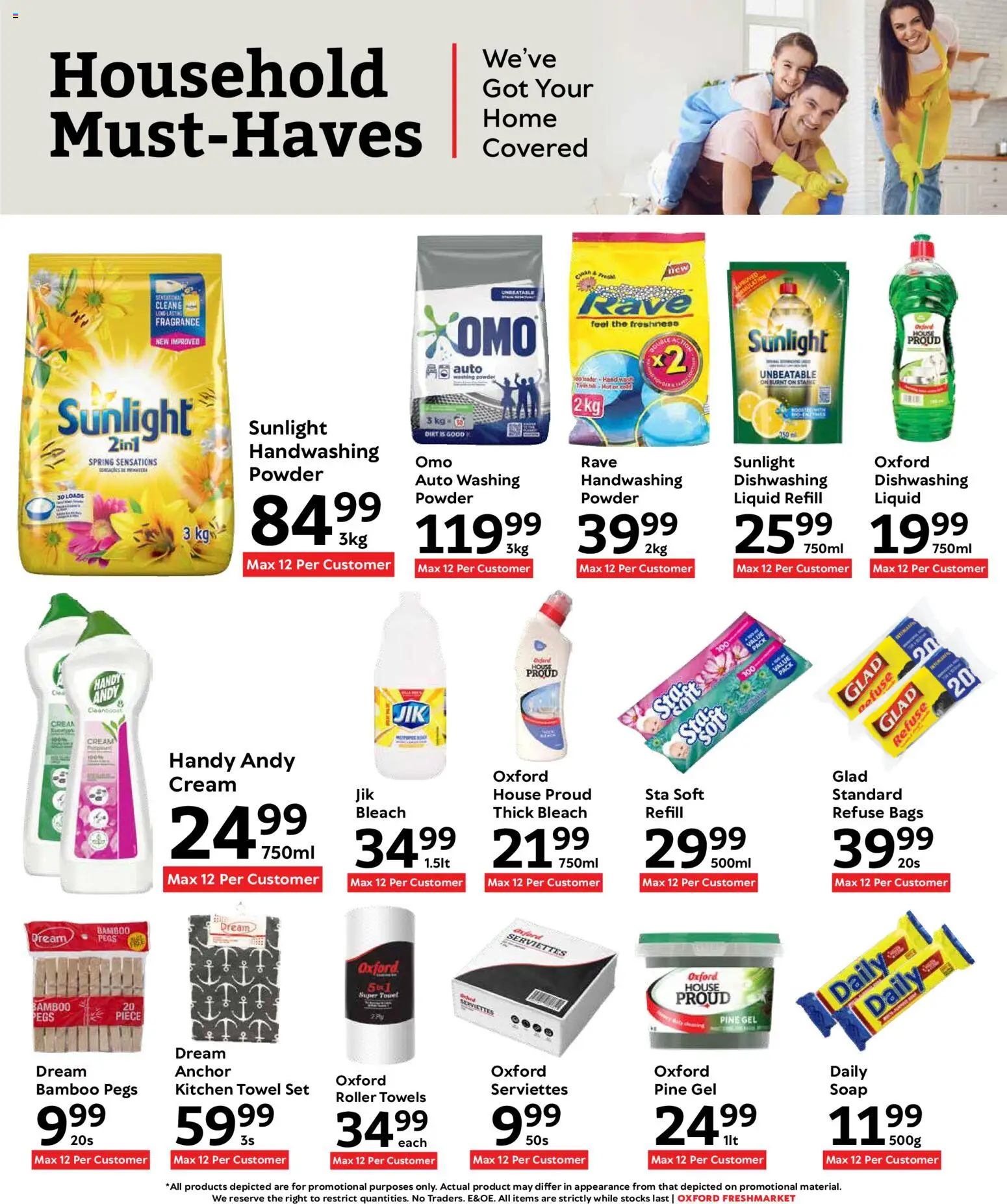 New Oxford Freshmarket catalogue – valid from 14.01.2026 | Page: 21 | Products: Bleach, Cream, Refuse bags, Soap