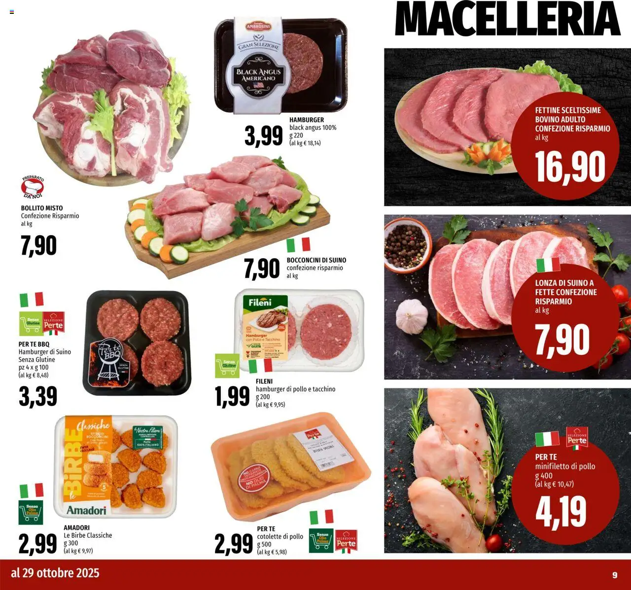 Volantino EMI del 16.10.2025 | Pagina: 9 | Prodotti: Bovino, Tè, Tacchino, Hamburger