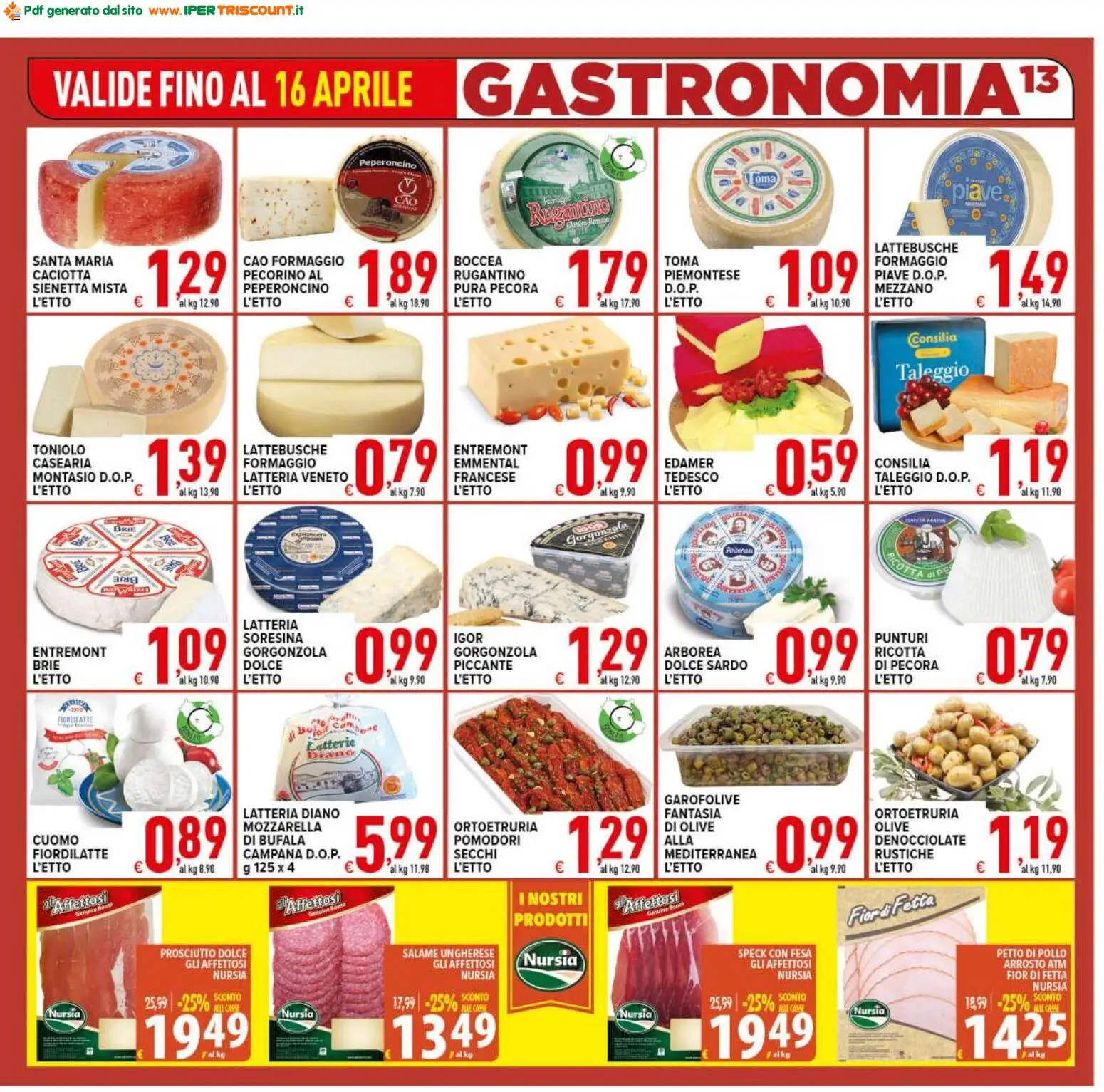 Volantino Ipertriscount del 07.04.2026 | Pagina: 13 | Prodotti: Pollo, Mozzarella, Formaggio, Pecorino